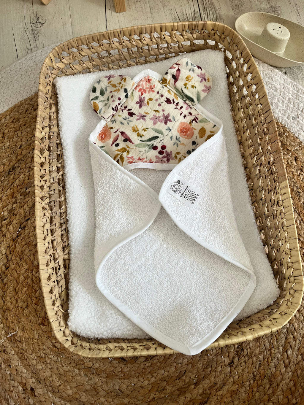Sortie de bain fleuri