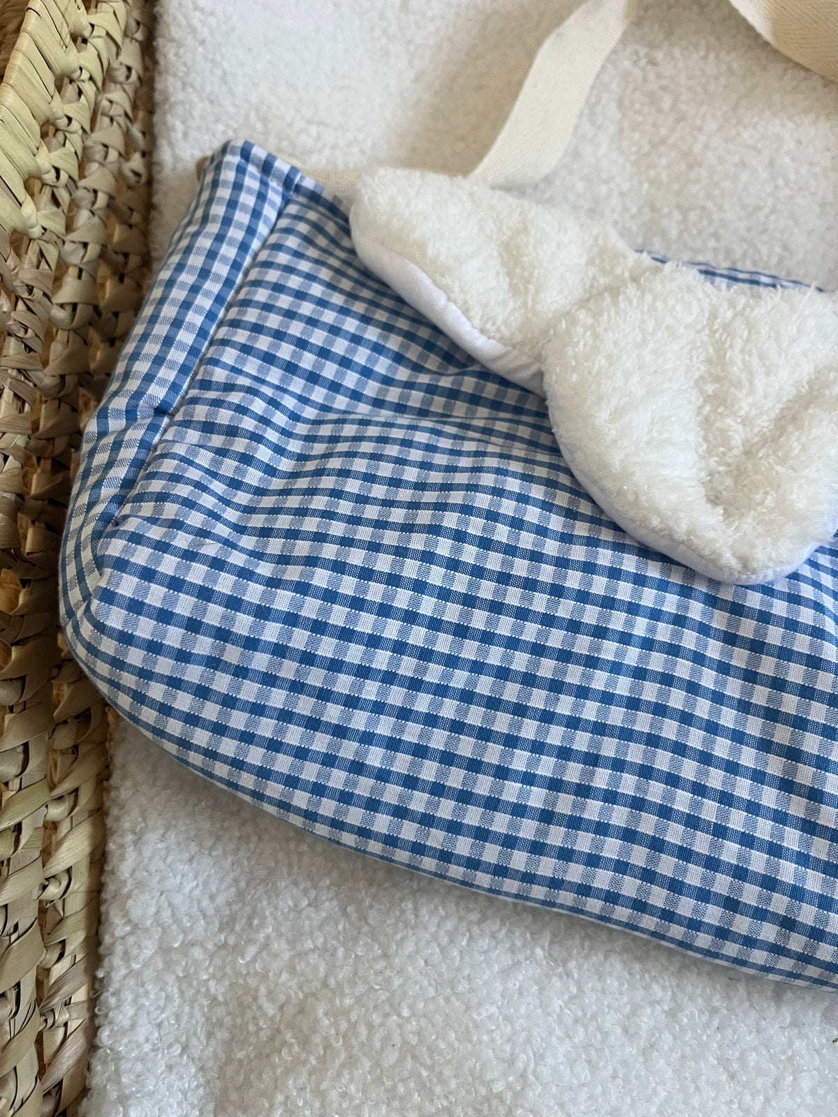 Sac à langer Vichy bleu