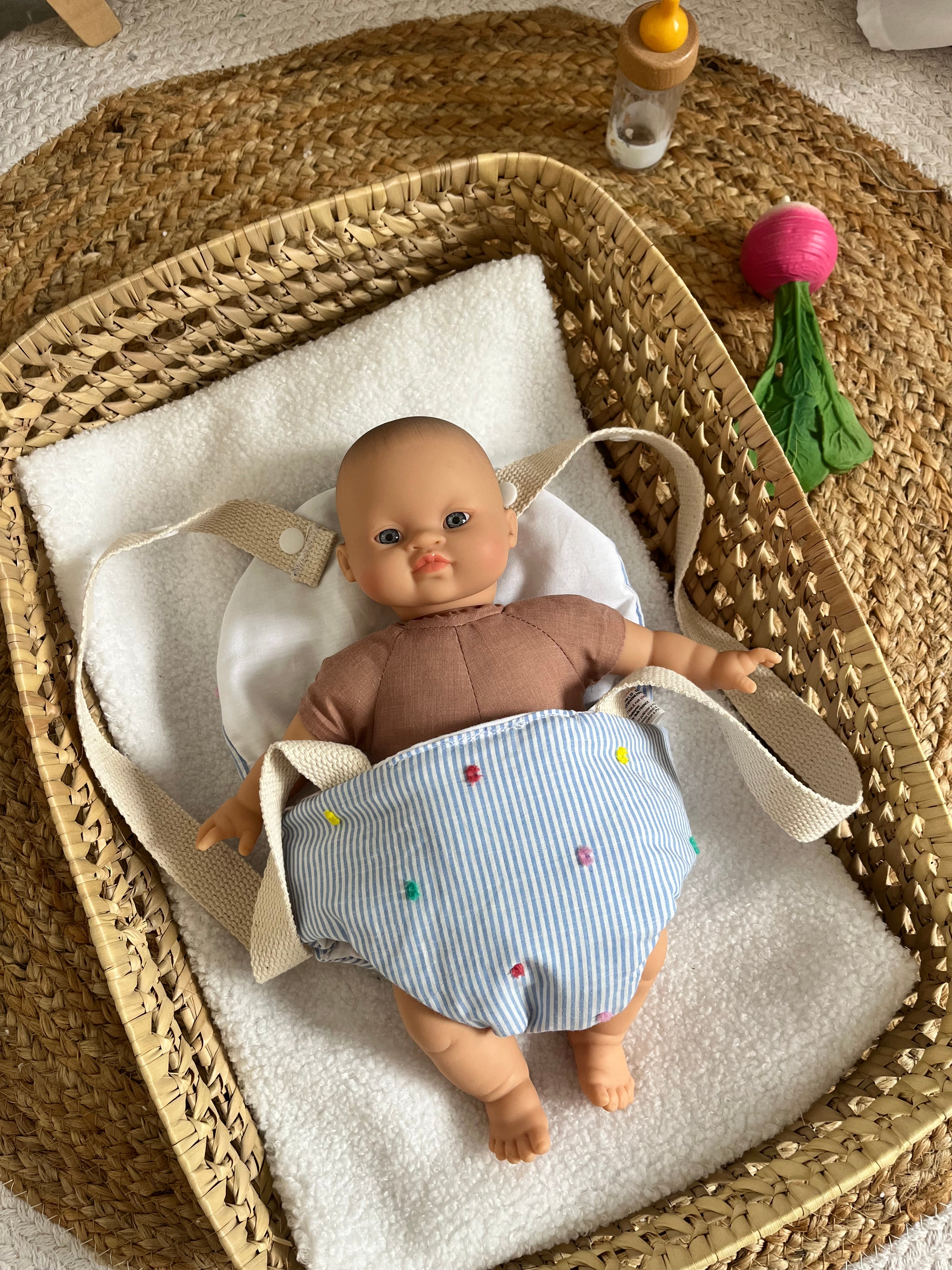 Porte bébé /poupée bleu