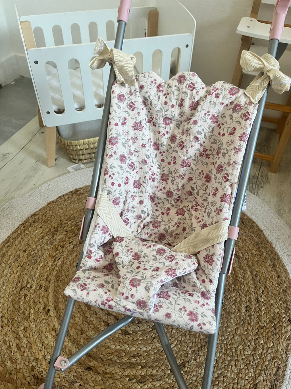 Housse poussette fleurs