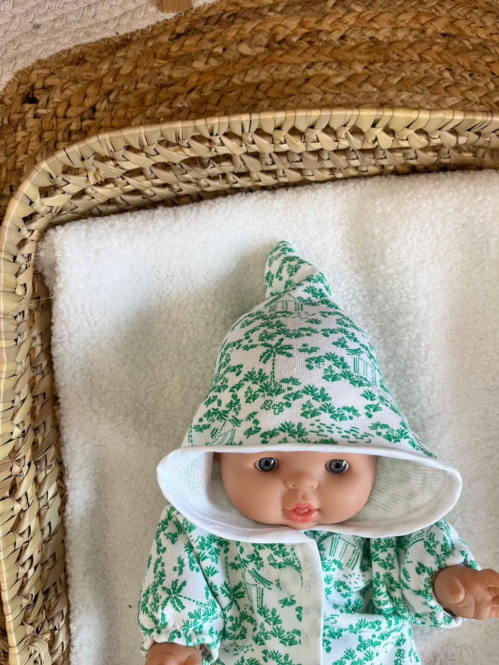 Manteau poupée vert