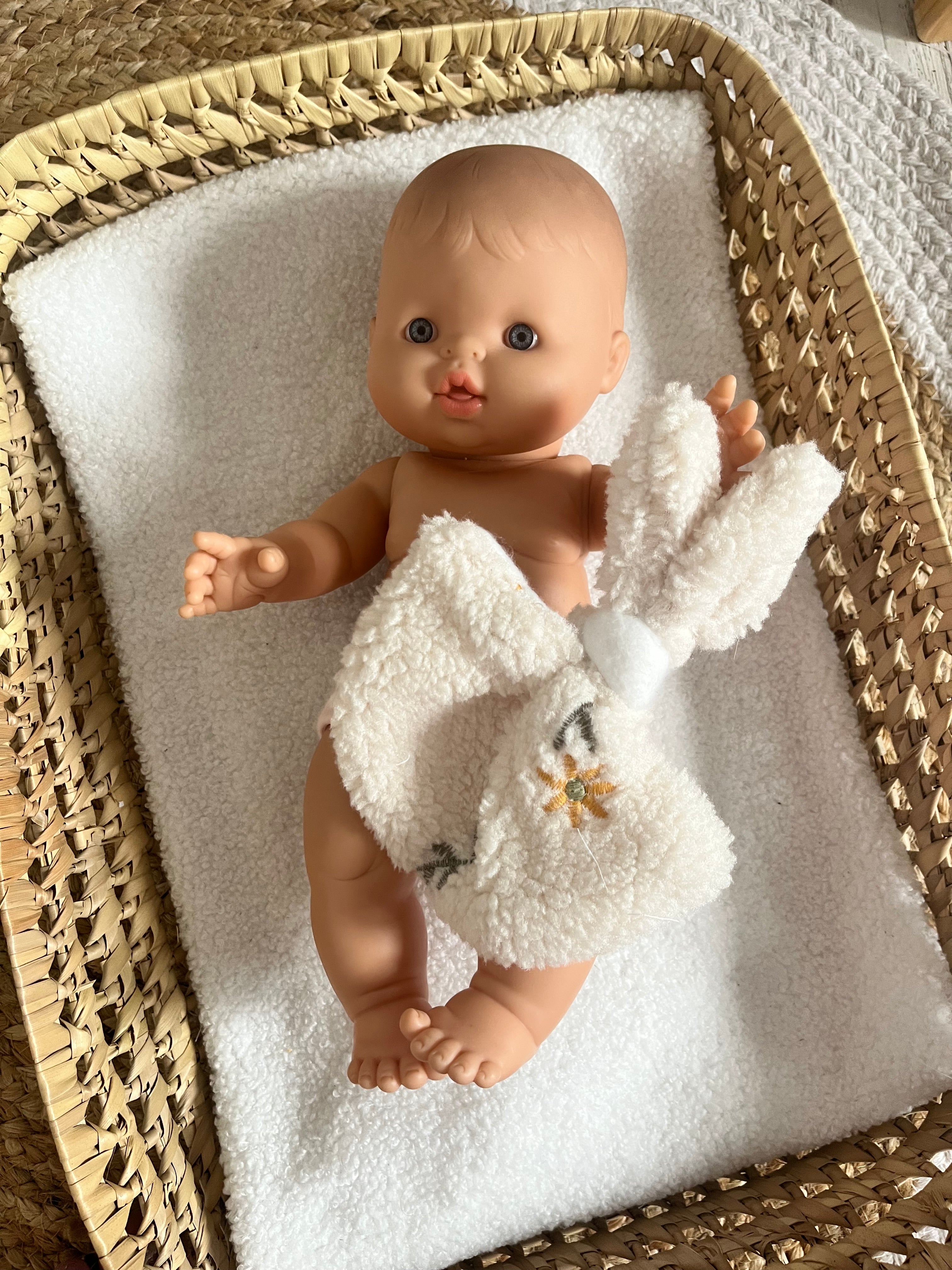 Doudou fleurs beige