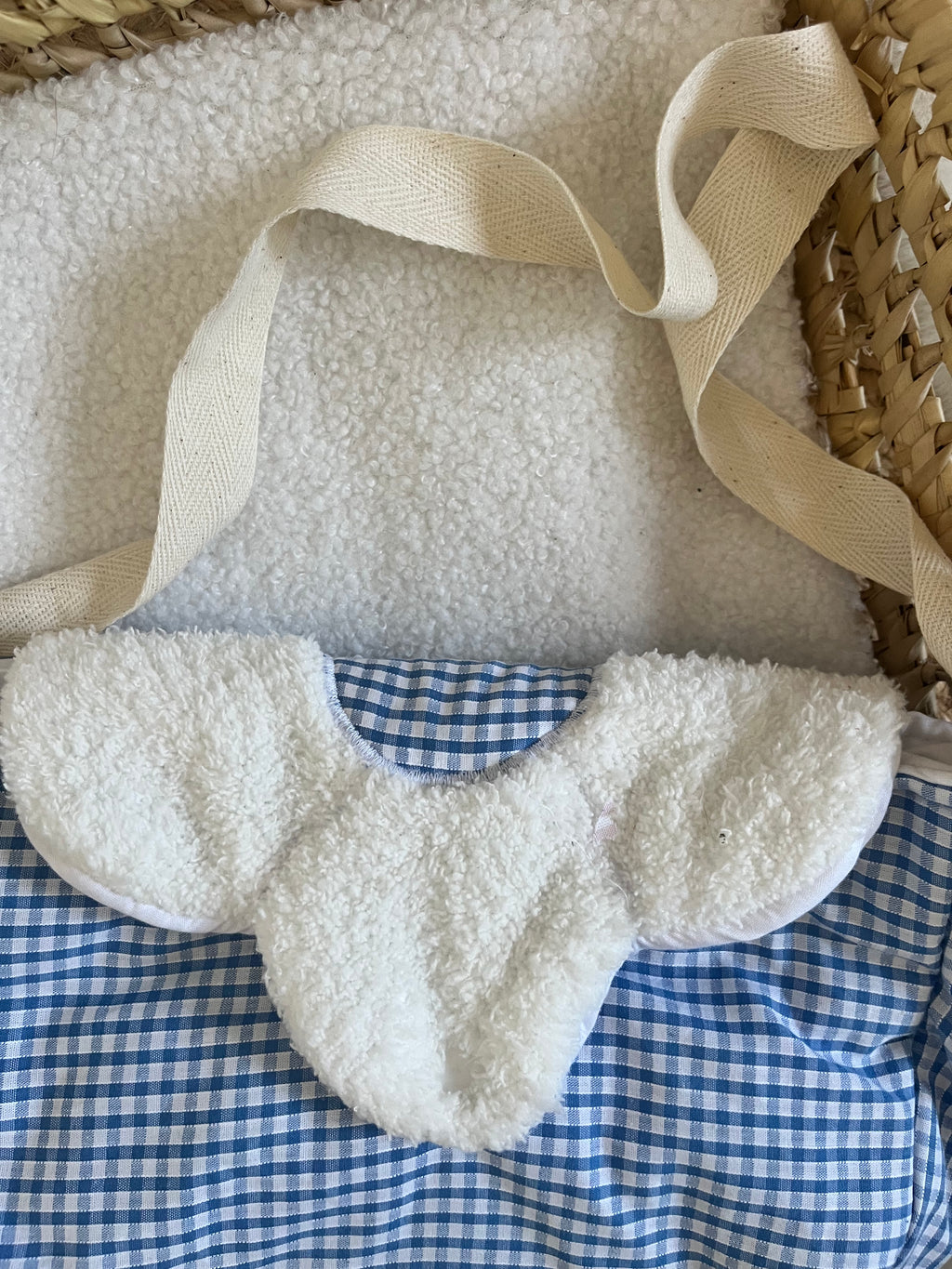 Sac à langer Vichy bleu