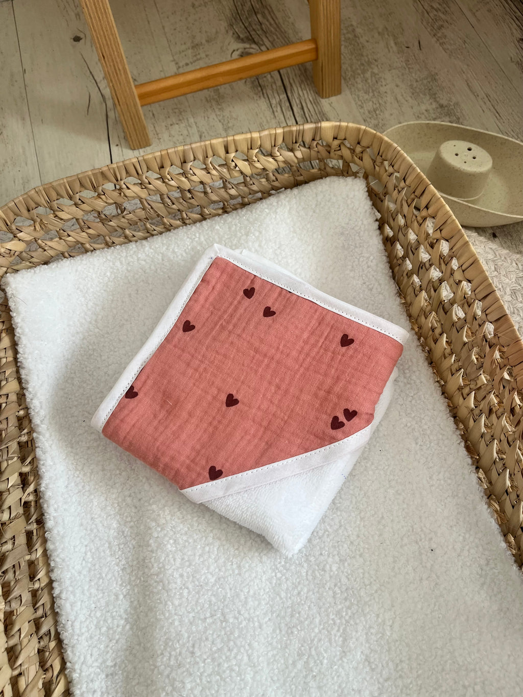 Sortie de bain rose cœur