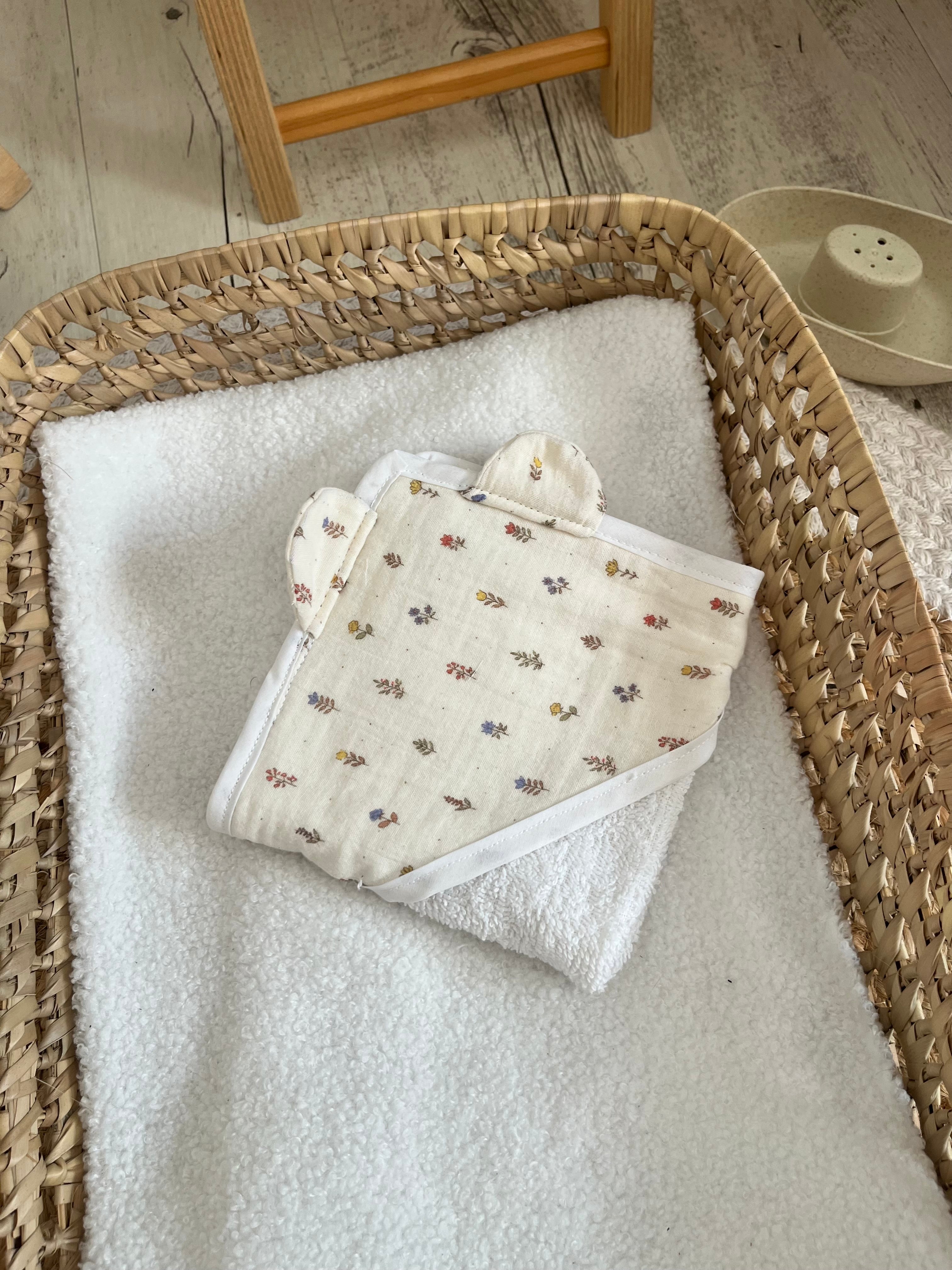 Sortie de bain beige petite fleur