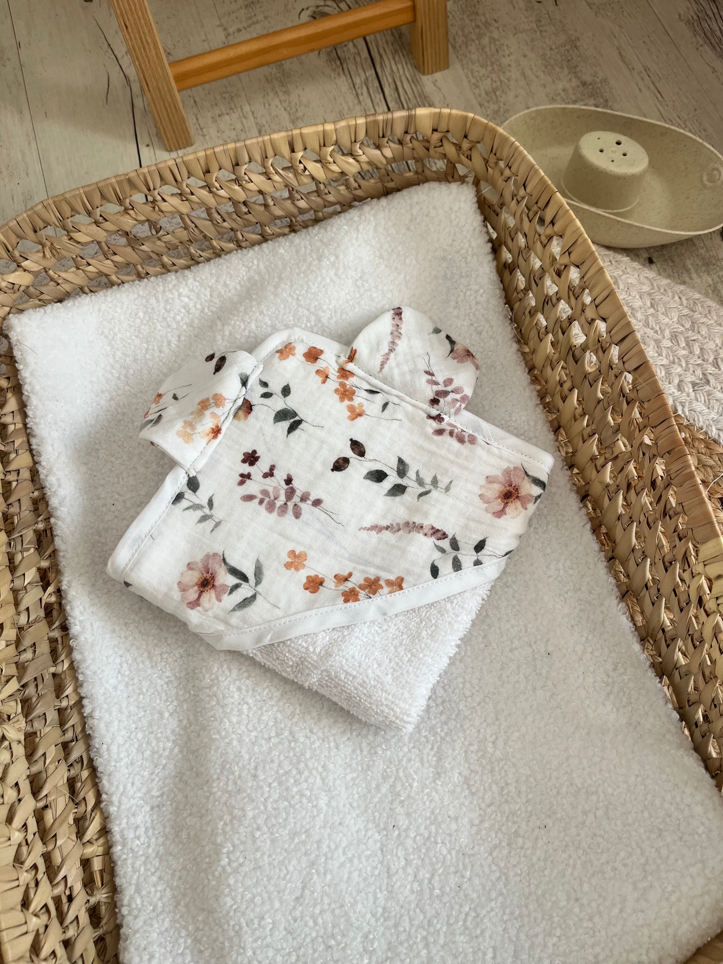 Sortie de bain fleuri