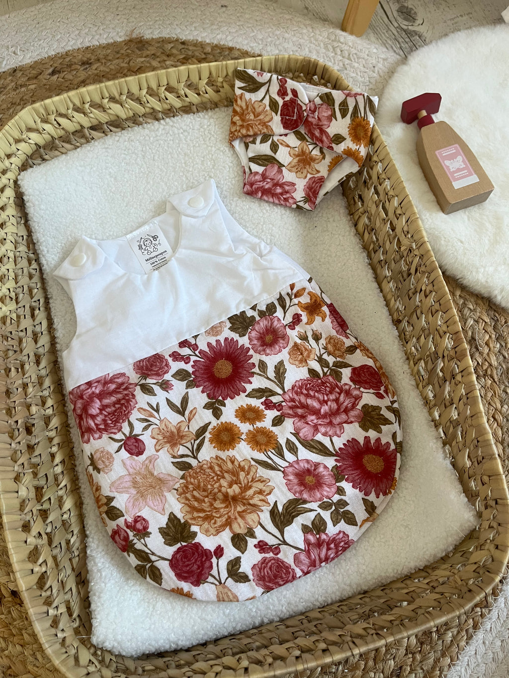 Gigoteuse + couche fleurs