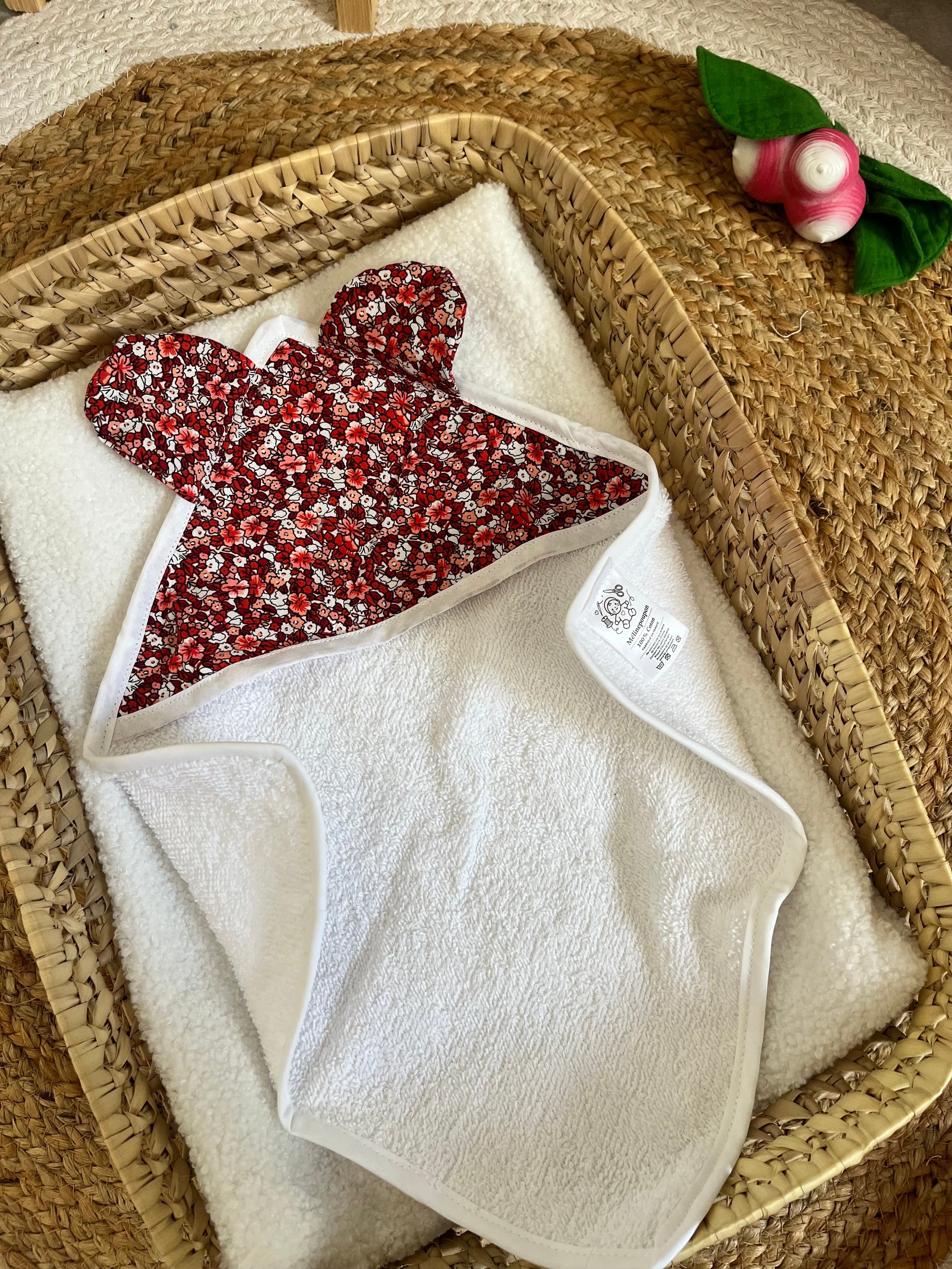 Sortie de bain fleuri