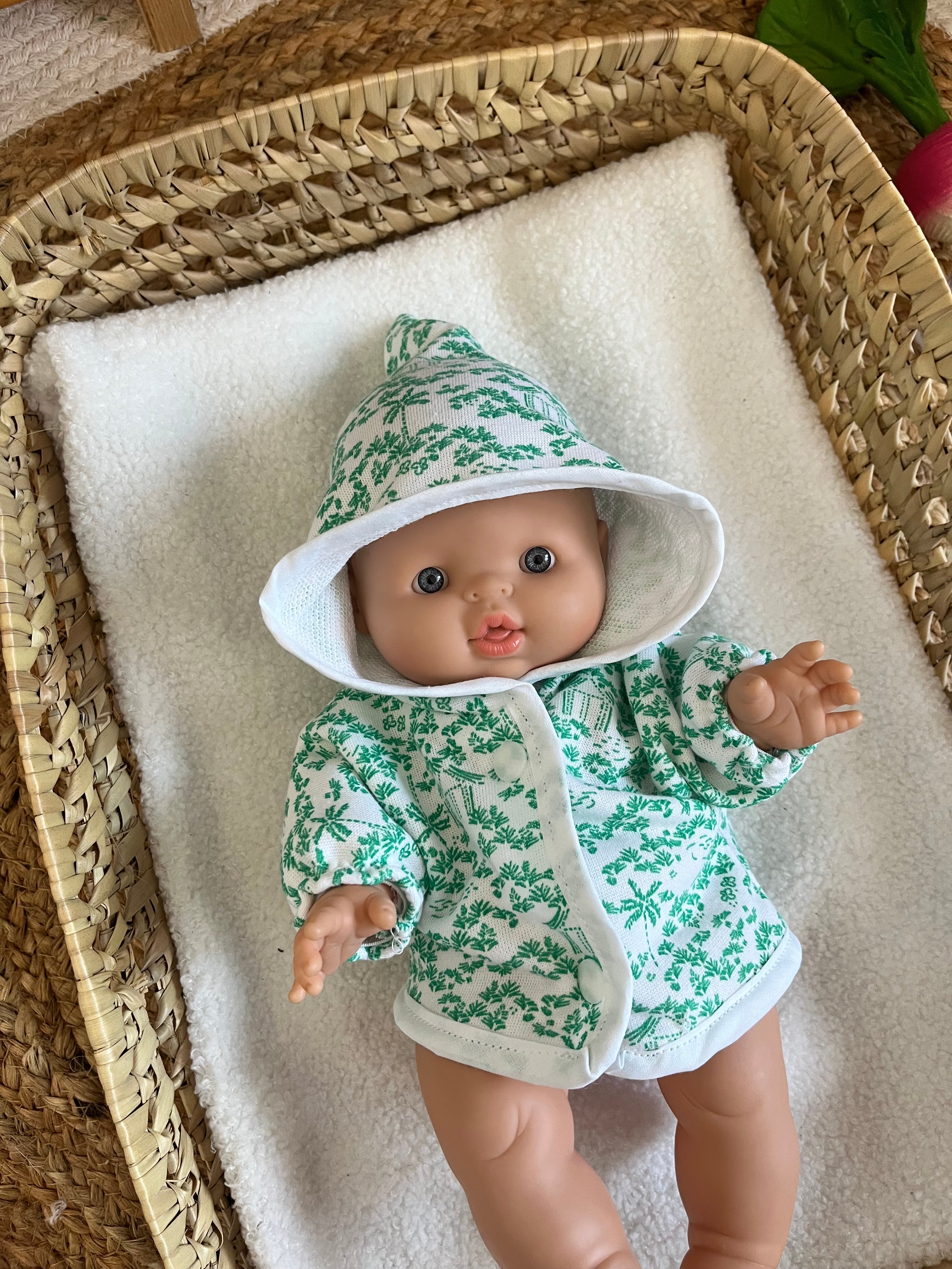 Manteau poupée vert
