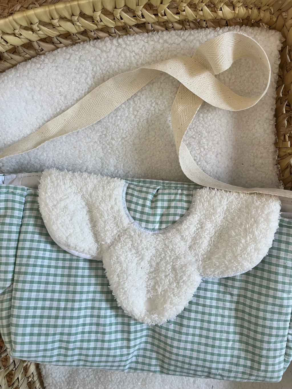 Sac à langer Vichy vert