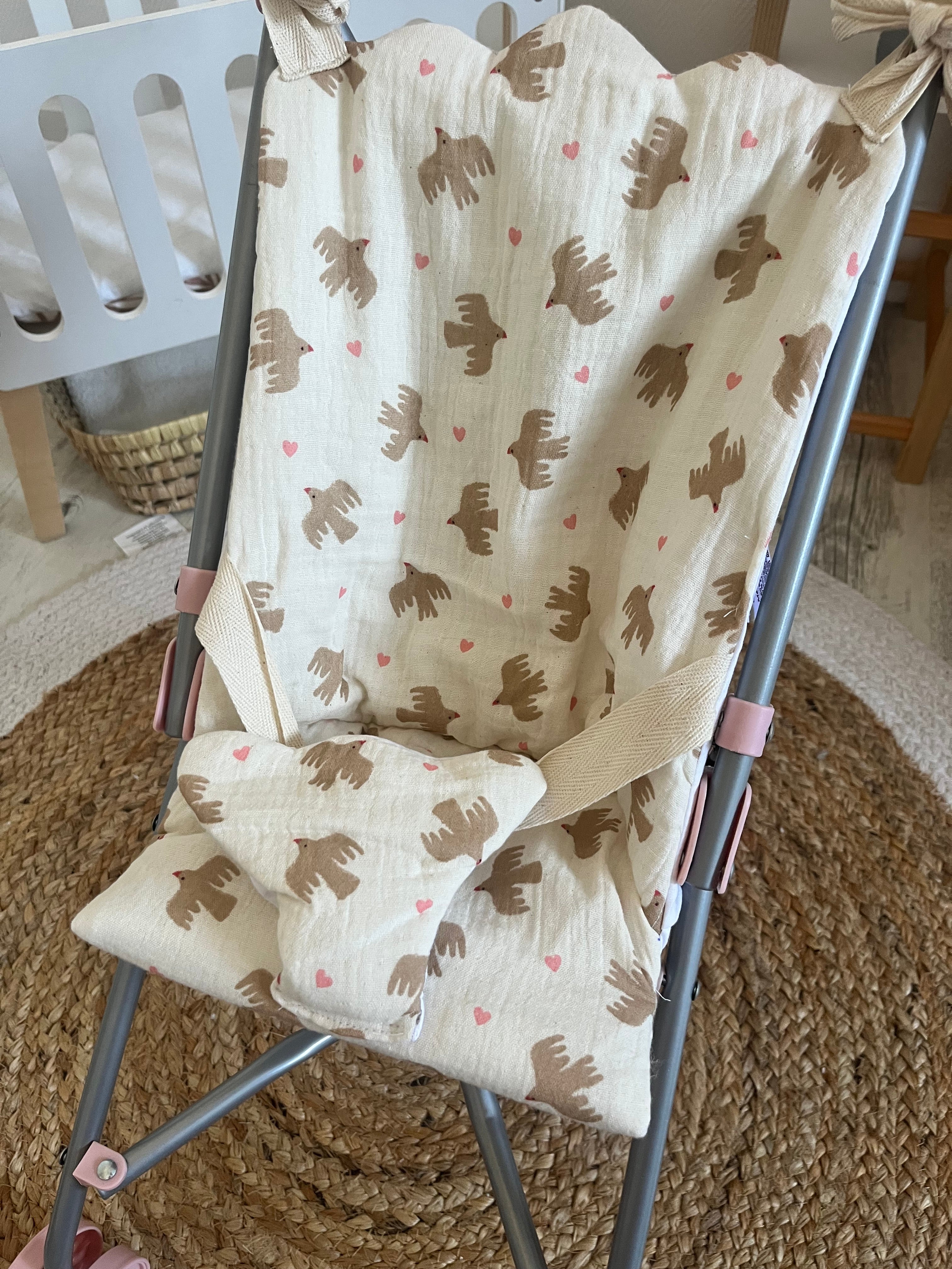 Housse poussette oiseaux