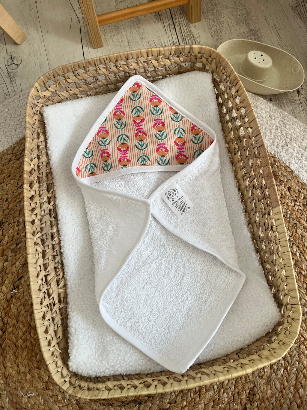 Sortie de bain fleuri