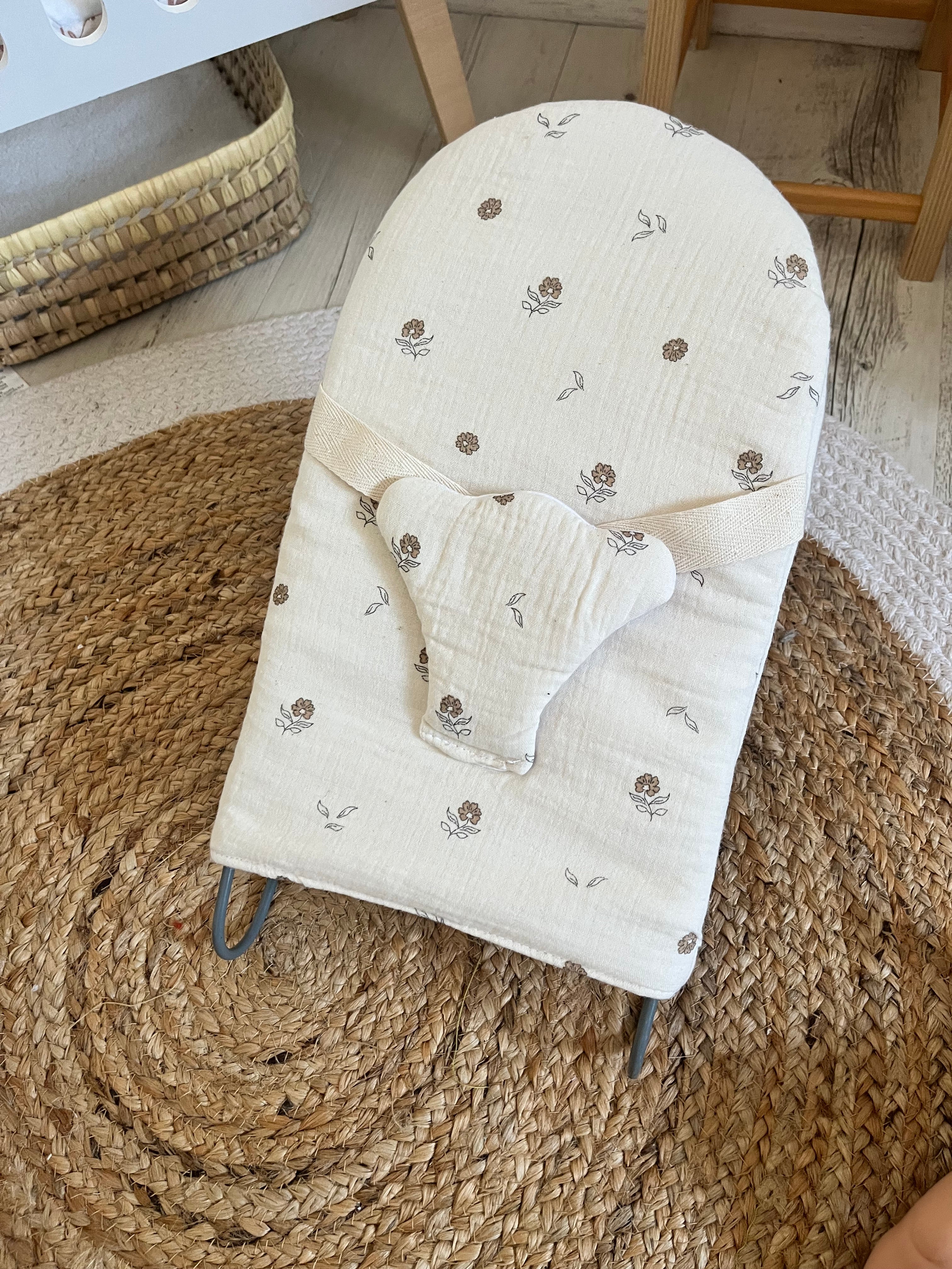 Transat poupée fleur beige