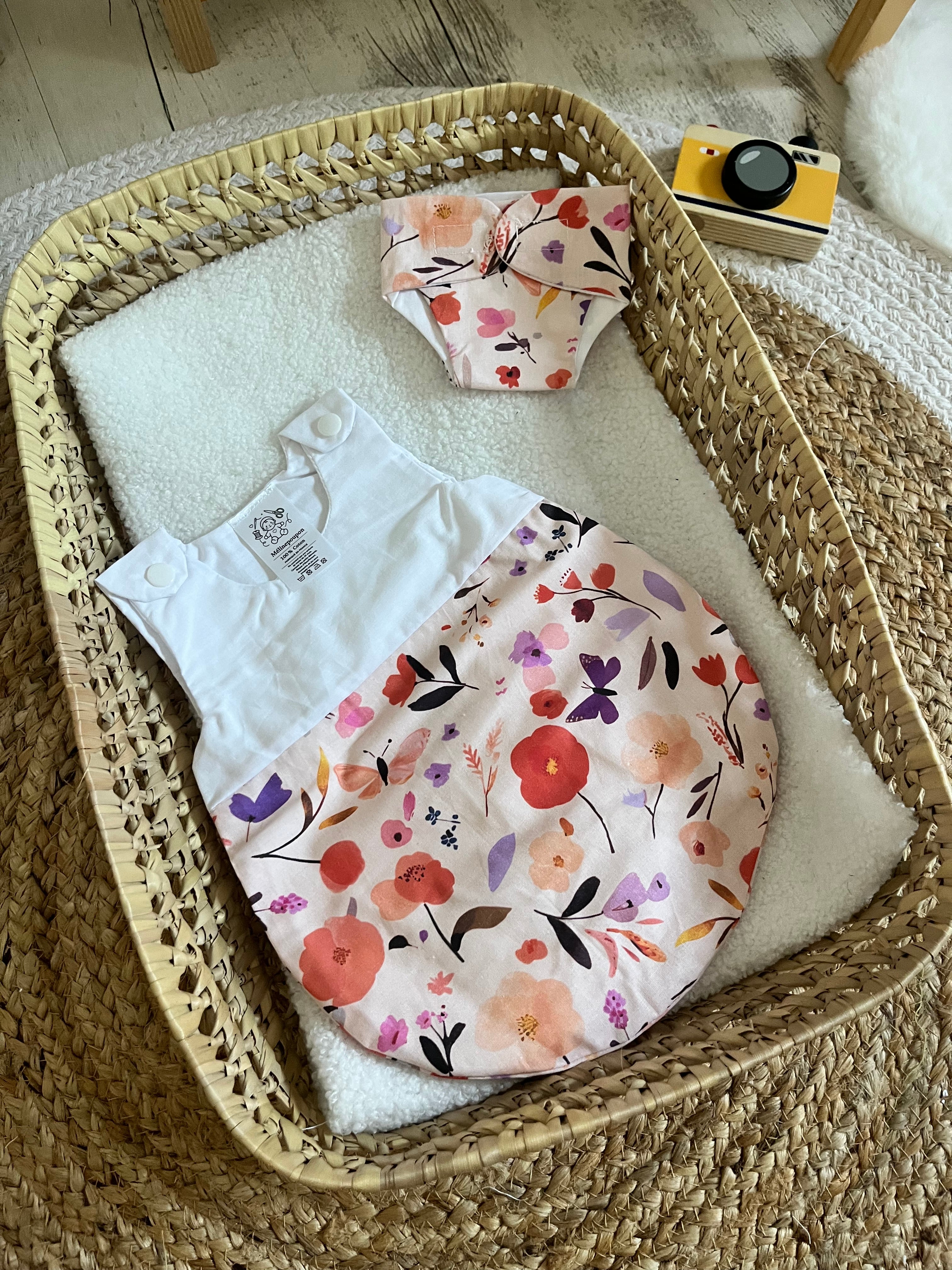 Gigoteuse + couche fleur