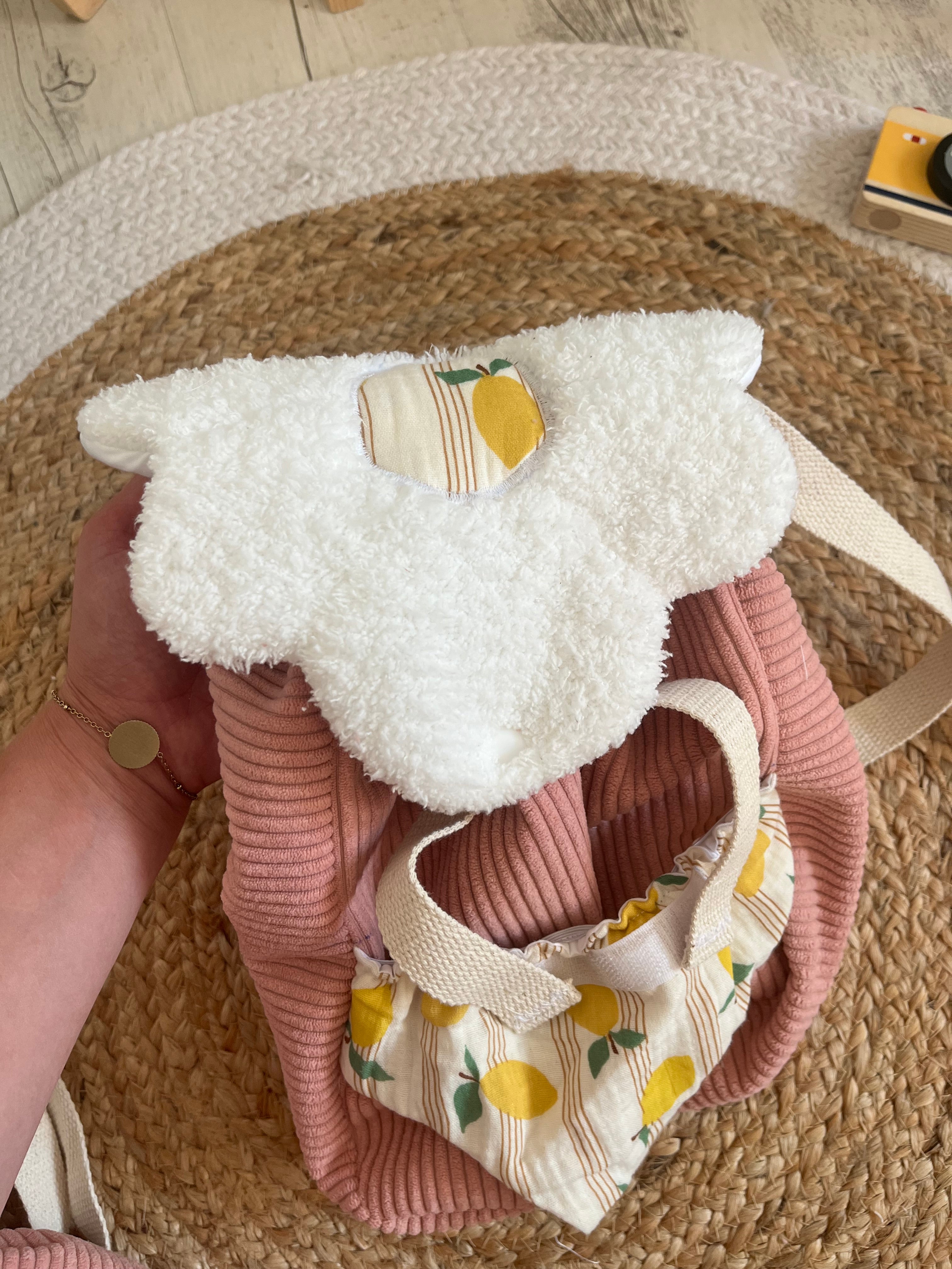 Sac à dos / porte  poupée citron 🍋