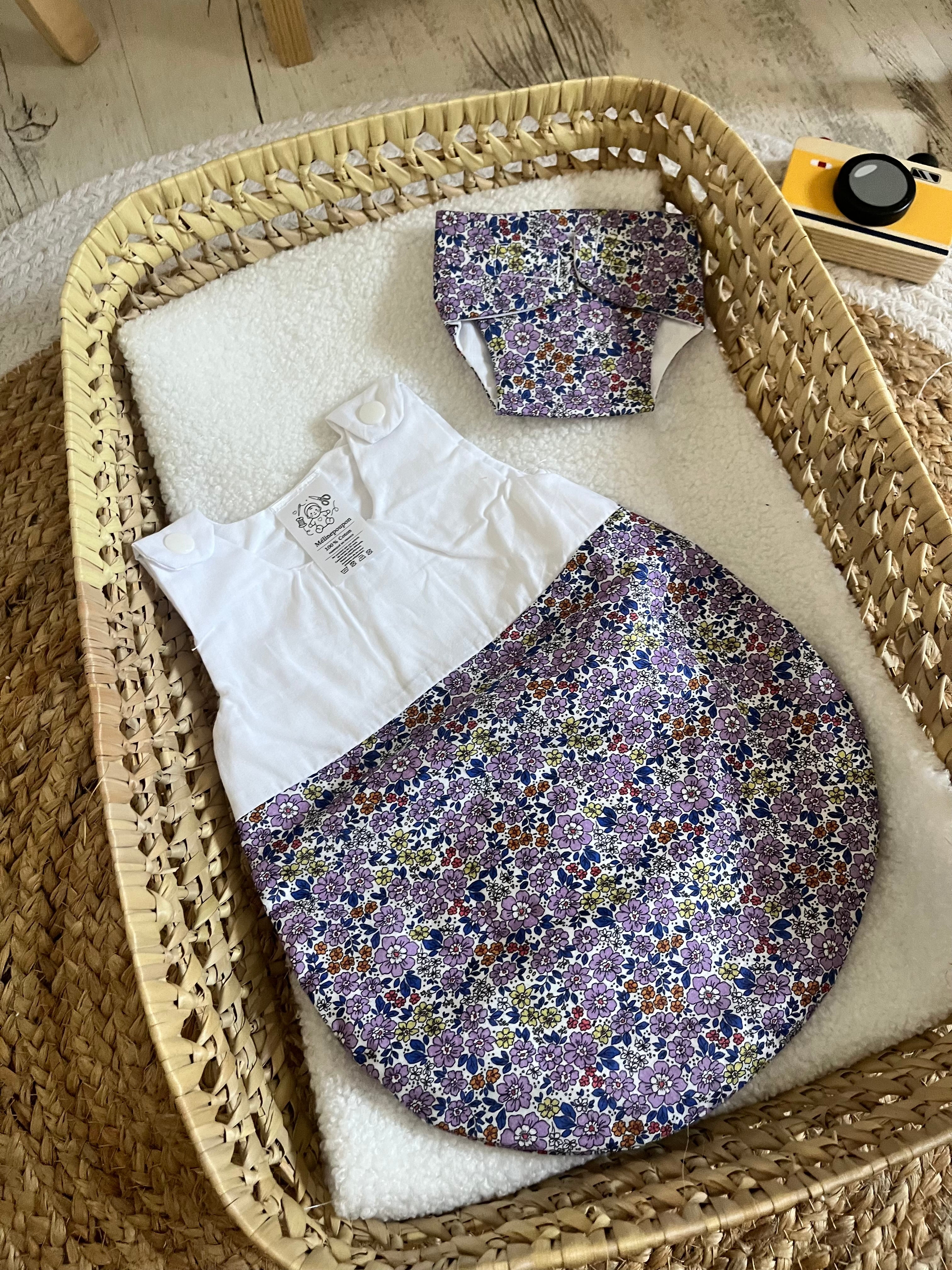 Gigoteuse + couche fleur violette