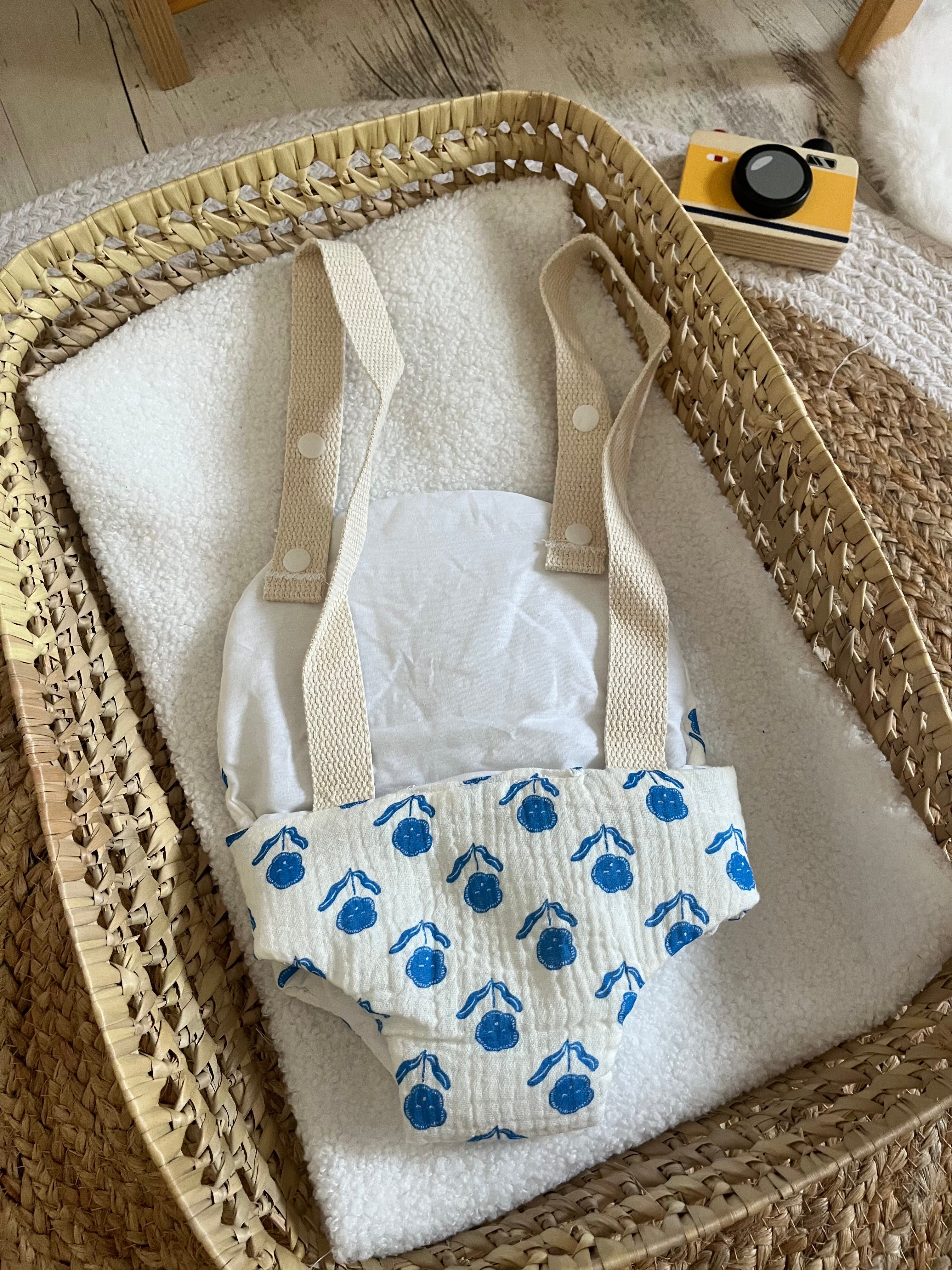Porte bébé /poupée bleu