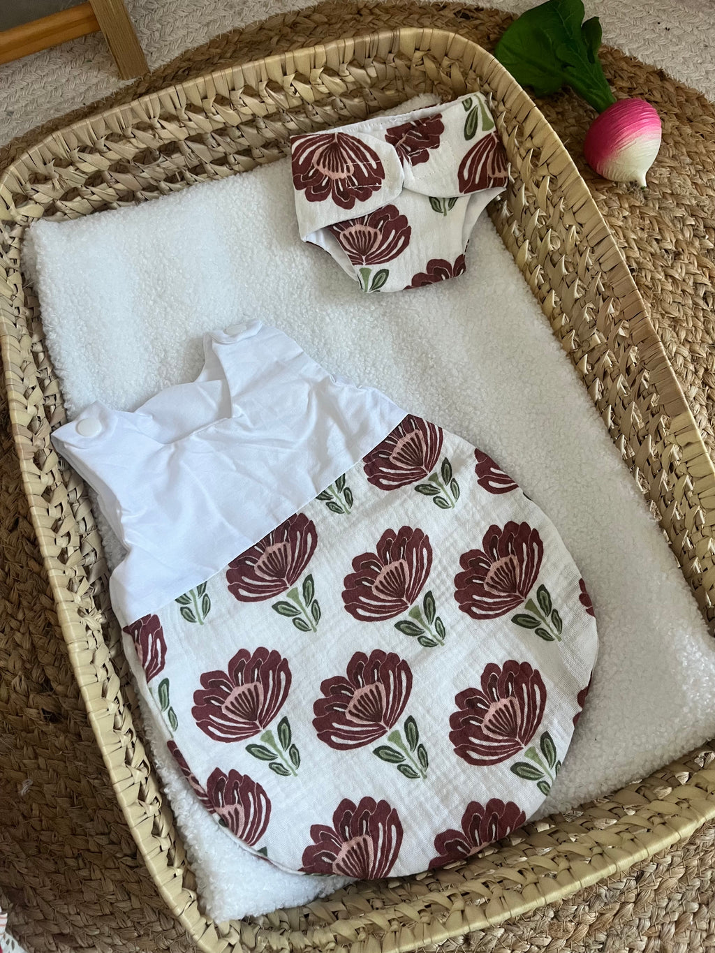 Gigoteuse + couche fleur