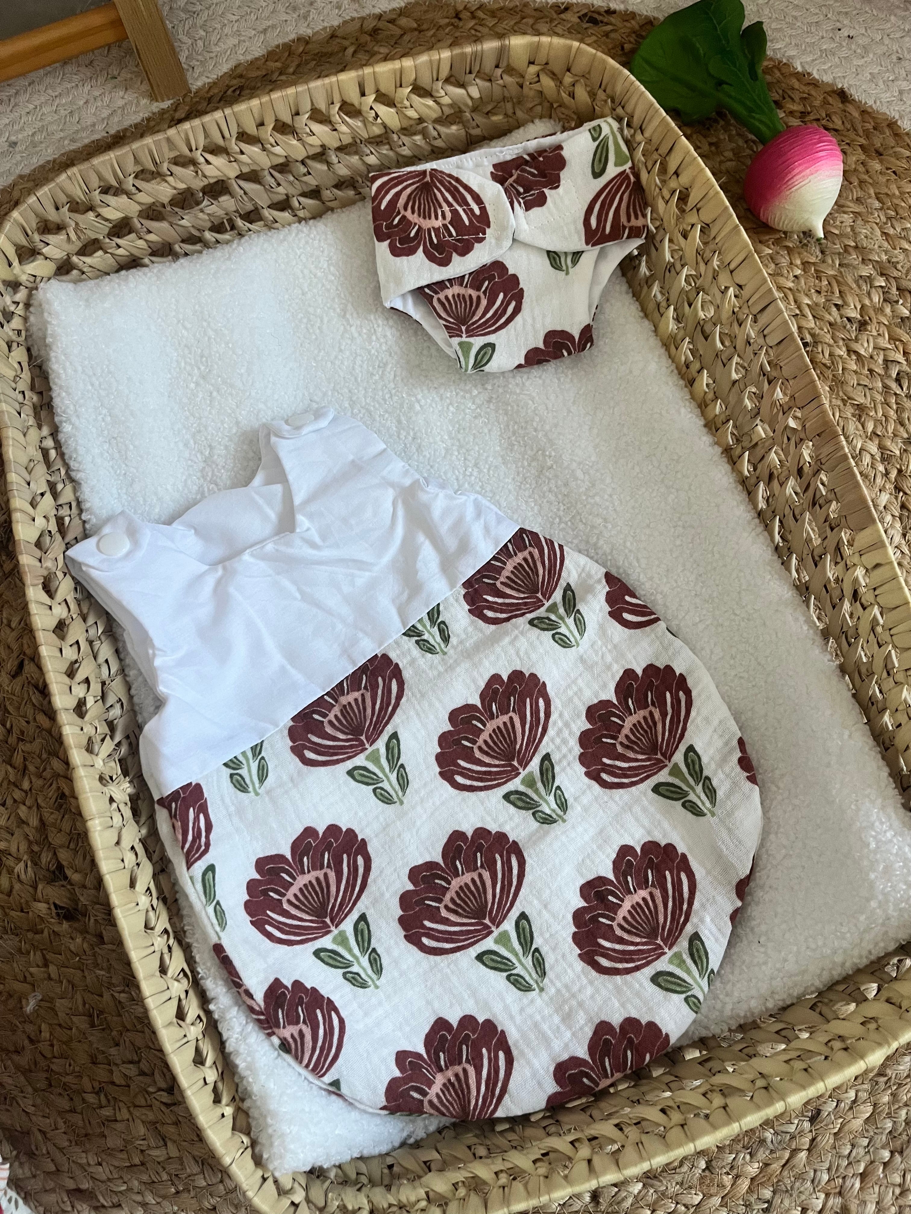 Gigoteuse + couche fleur