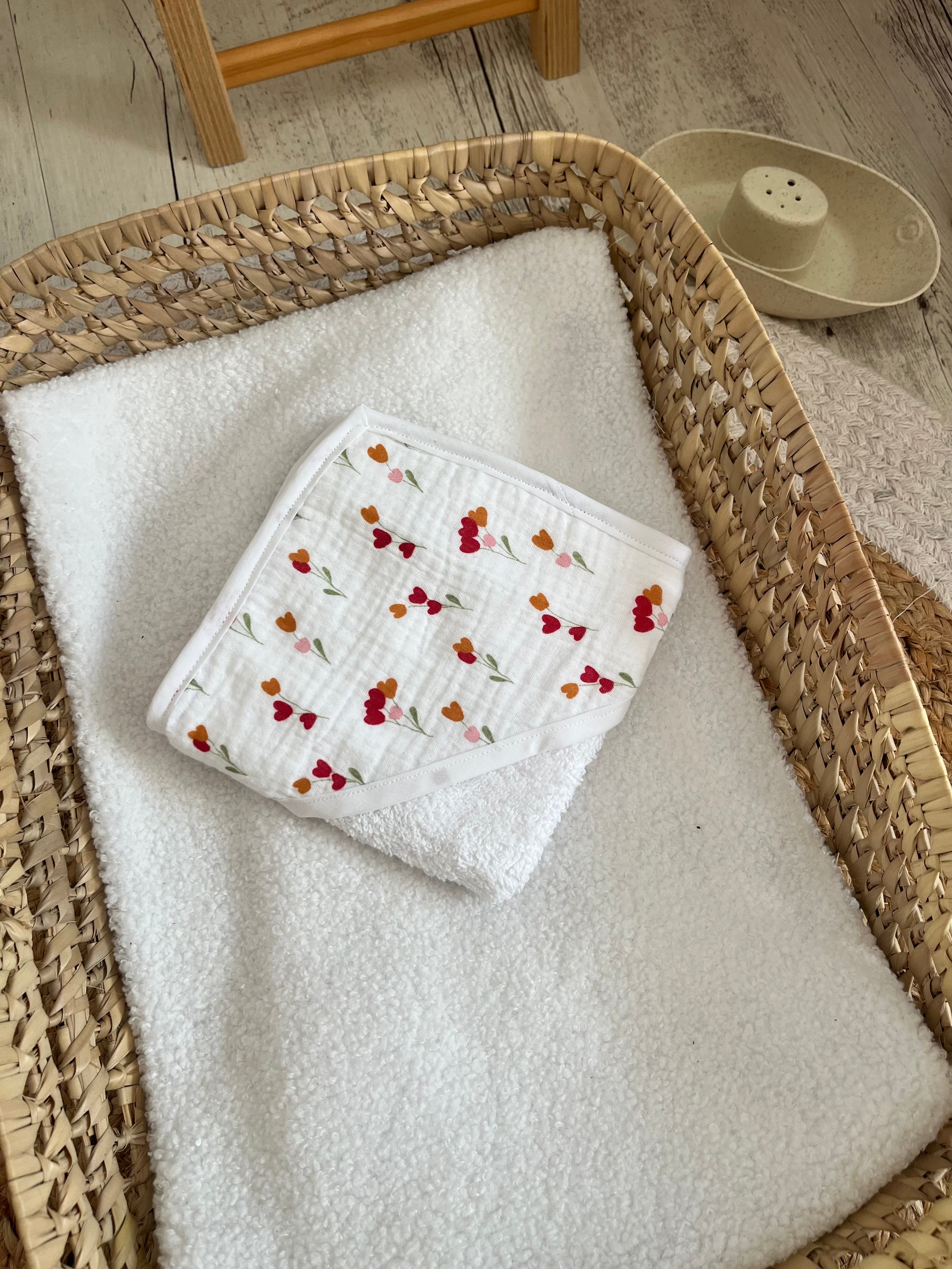 Sortie de bain fleuri