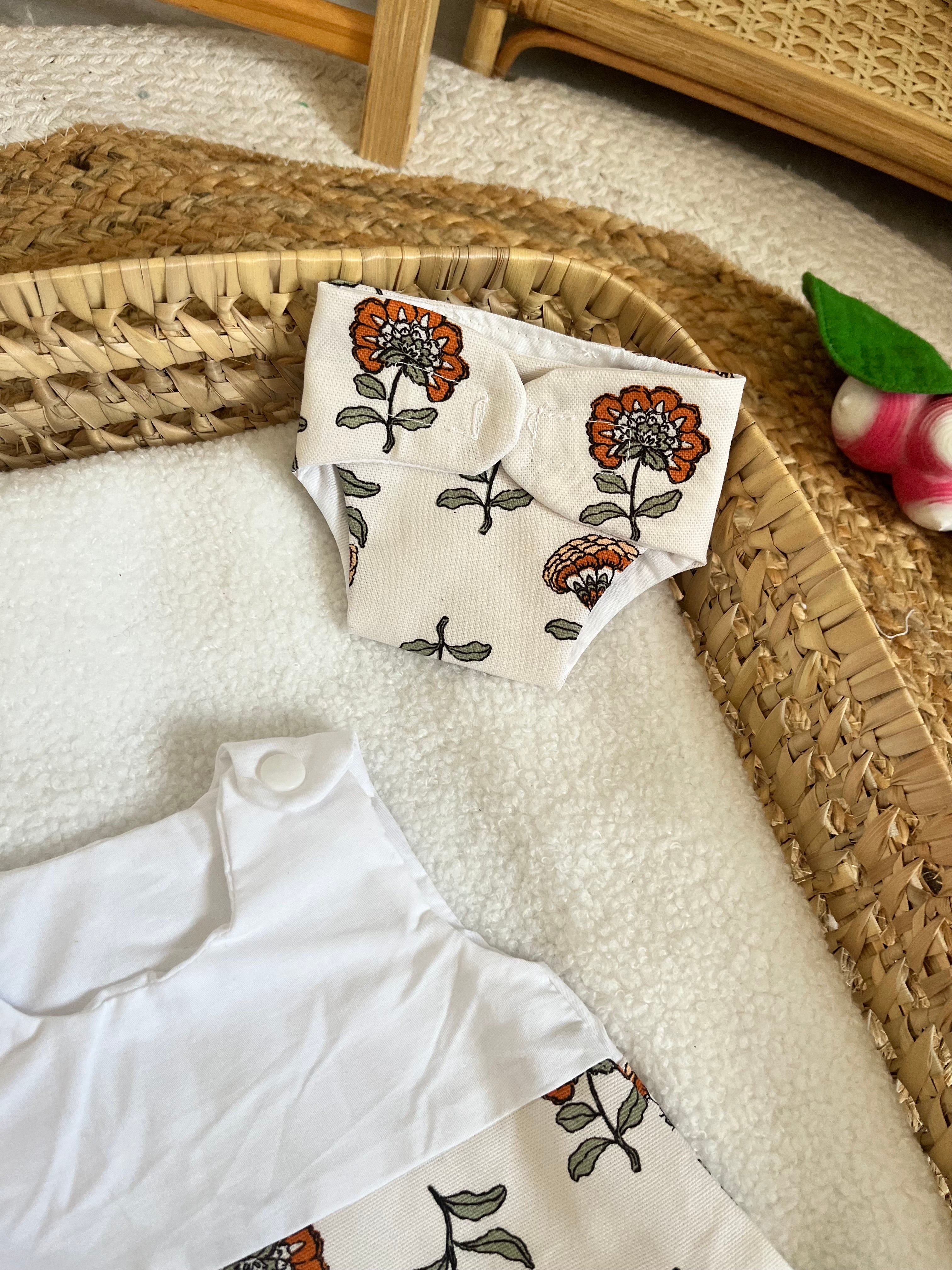 Gigoteuse + couche crème fleur