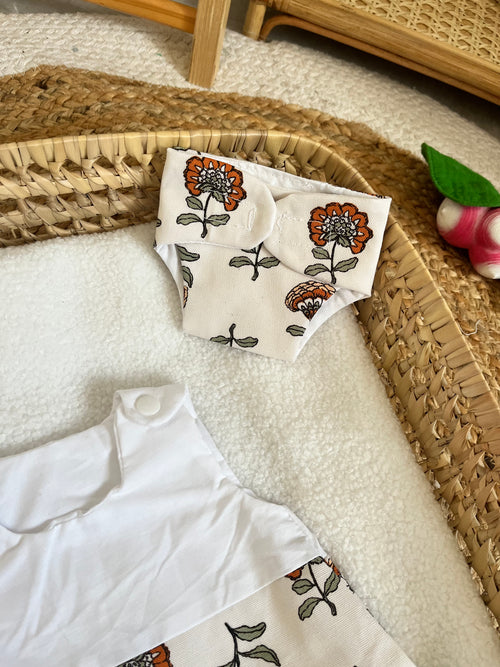 Gigoteuse + couche crème fleur