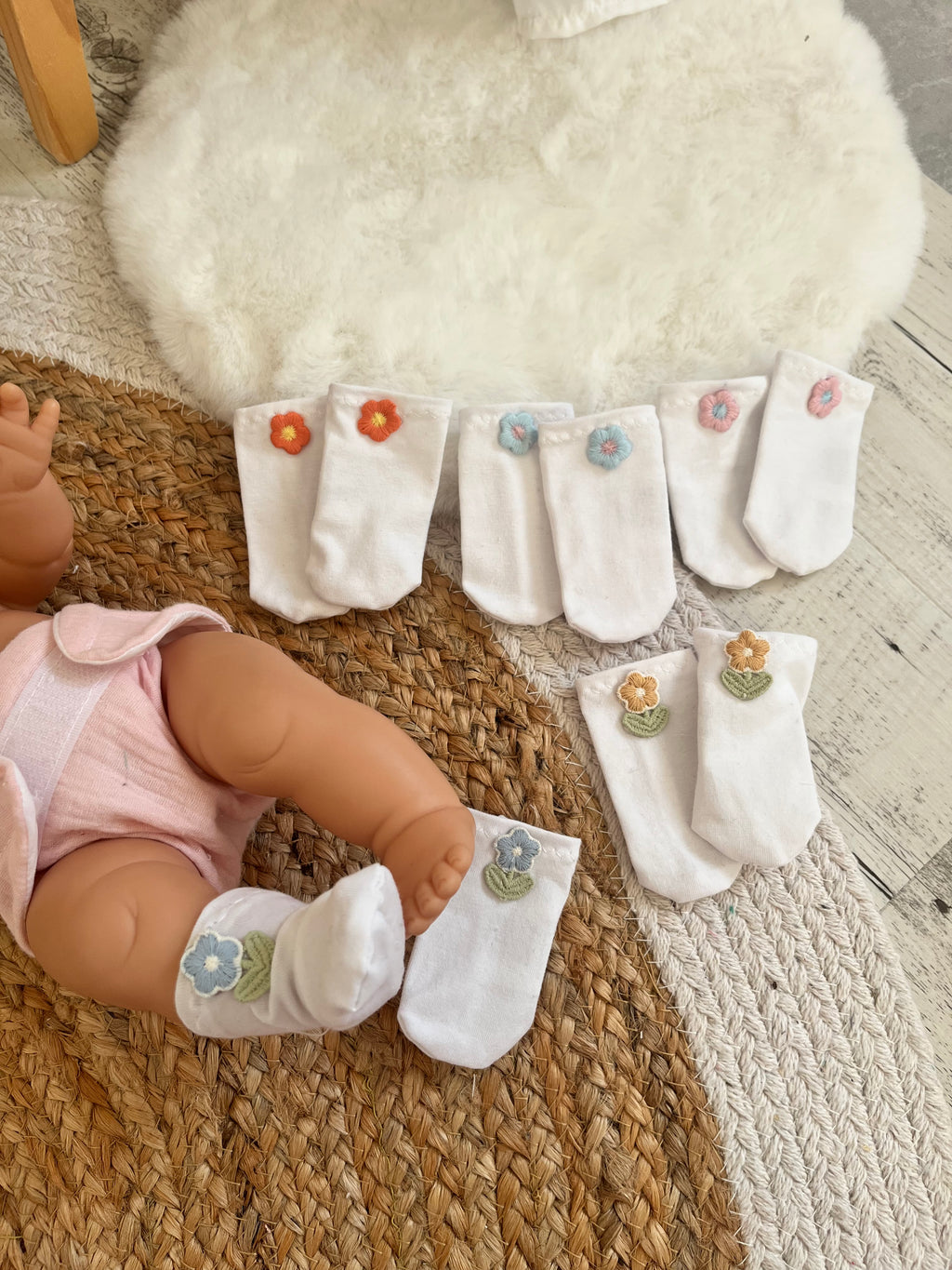 Chaussette poupée/ différent motifs