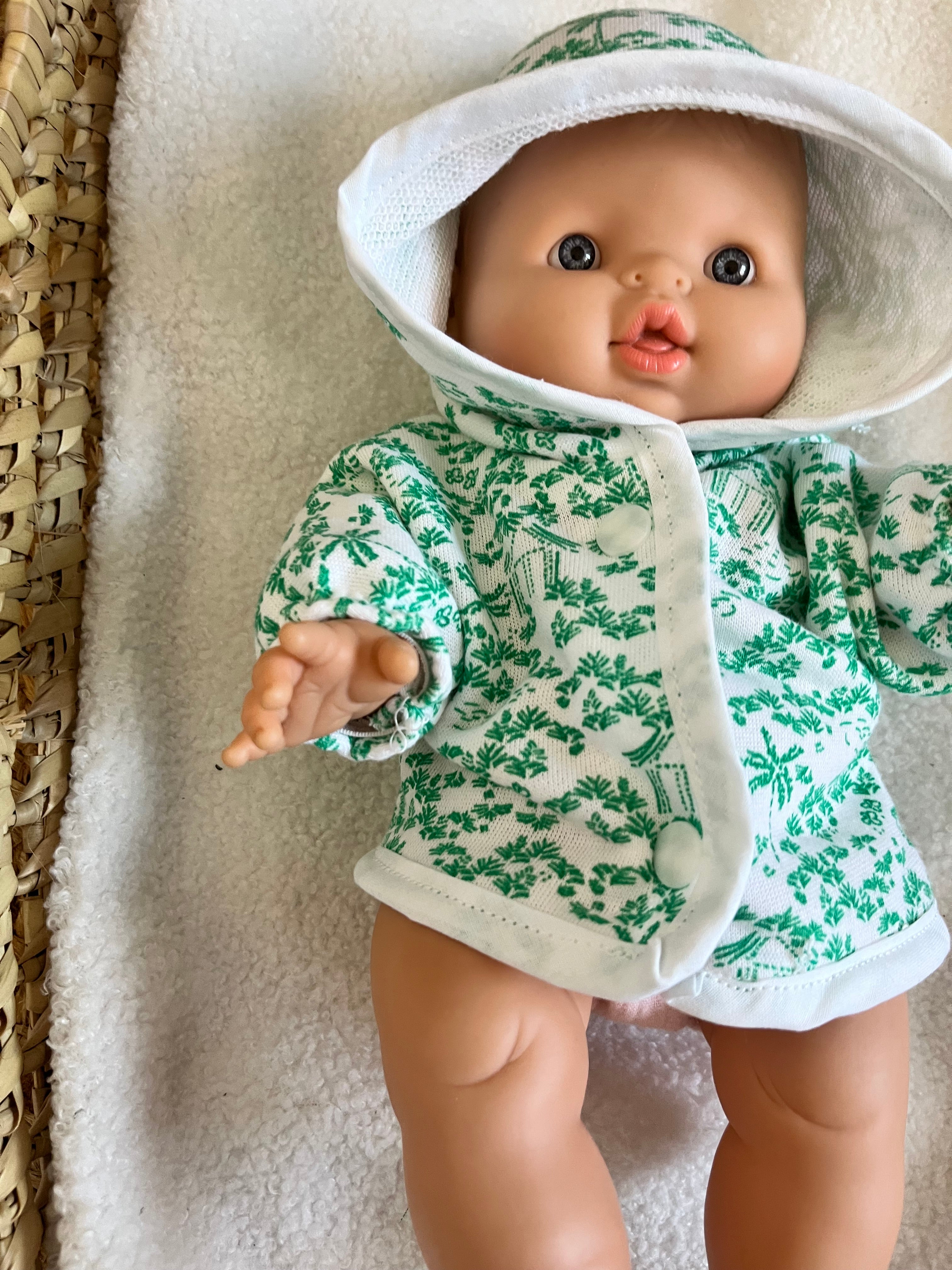 Manteau poupée vert