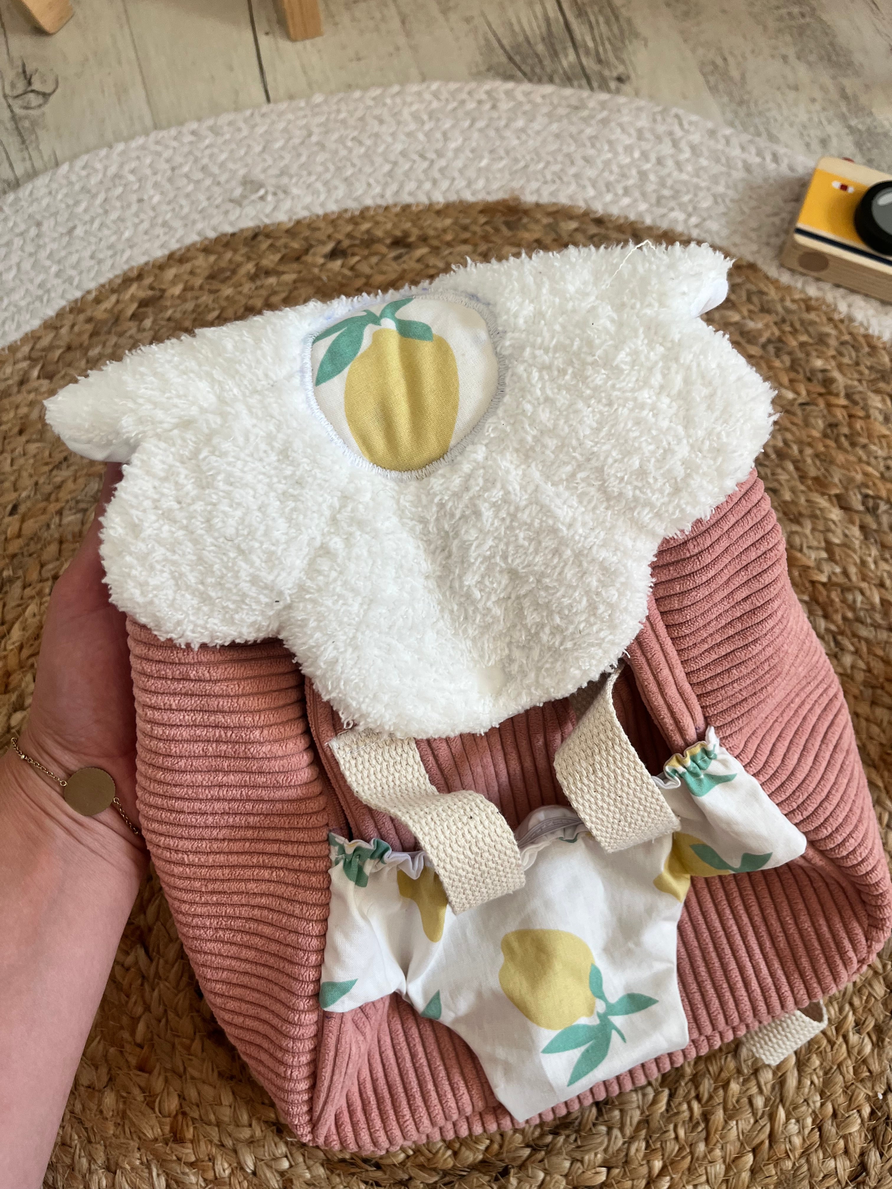 Sac à dos / porte poupée citron 🍋