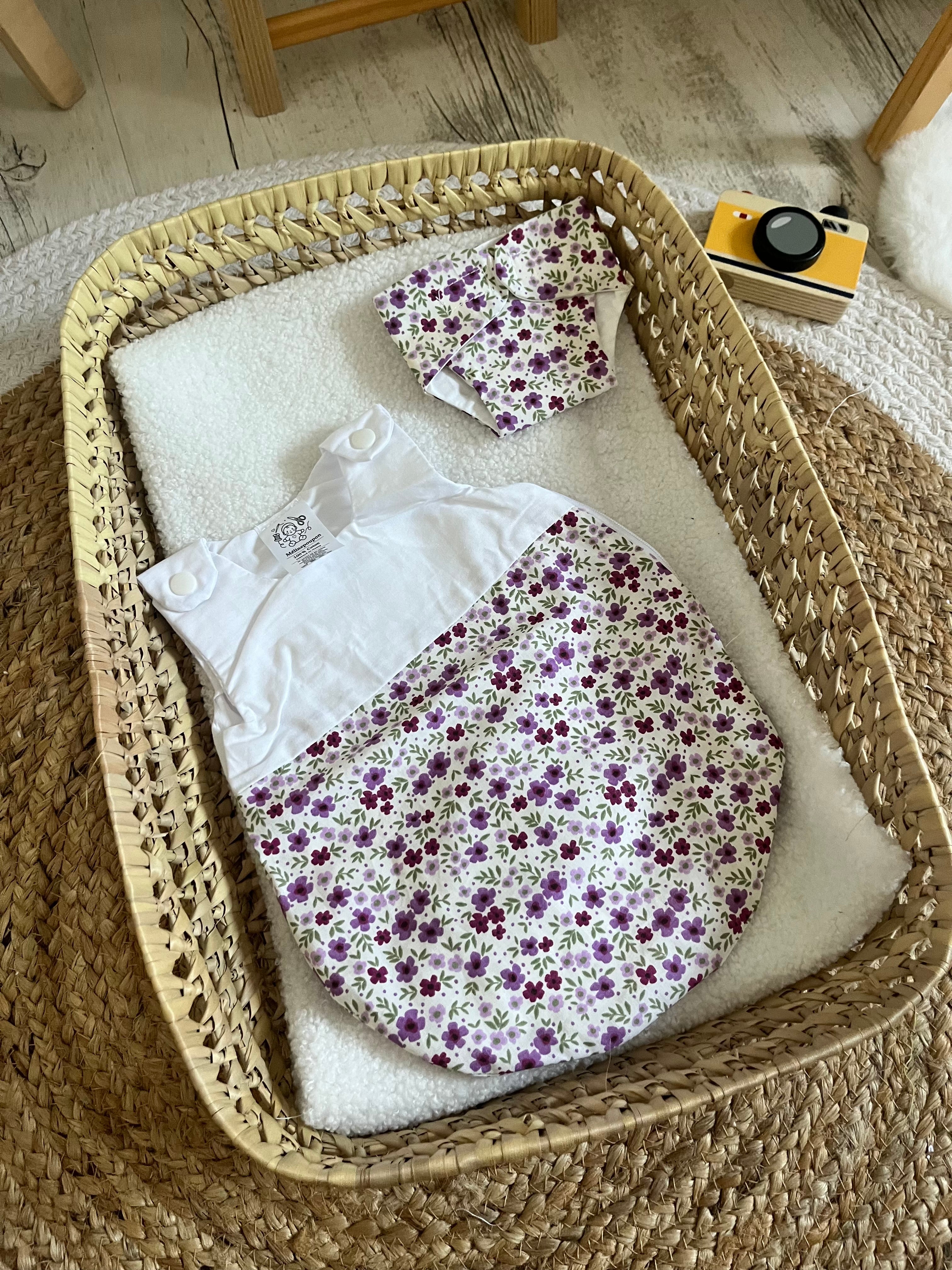 Gigoteuse + couche fleur violette