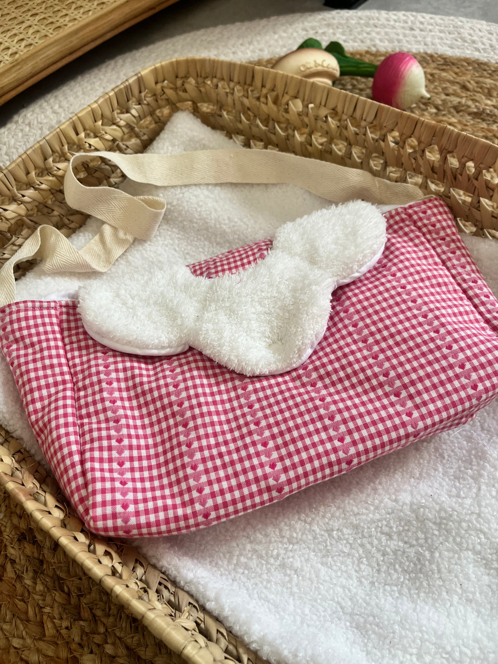Sac à langer Vichy cœur