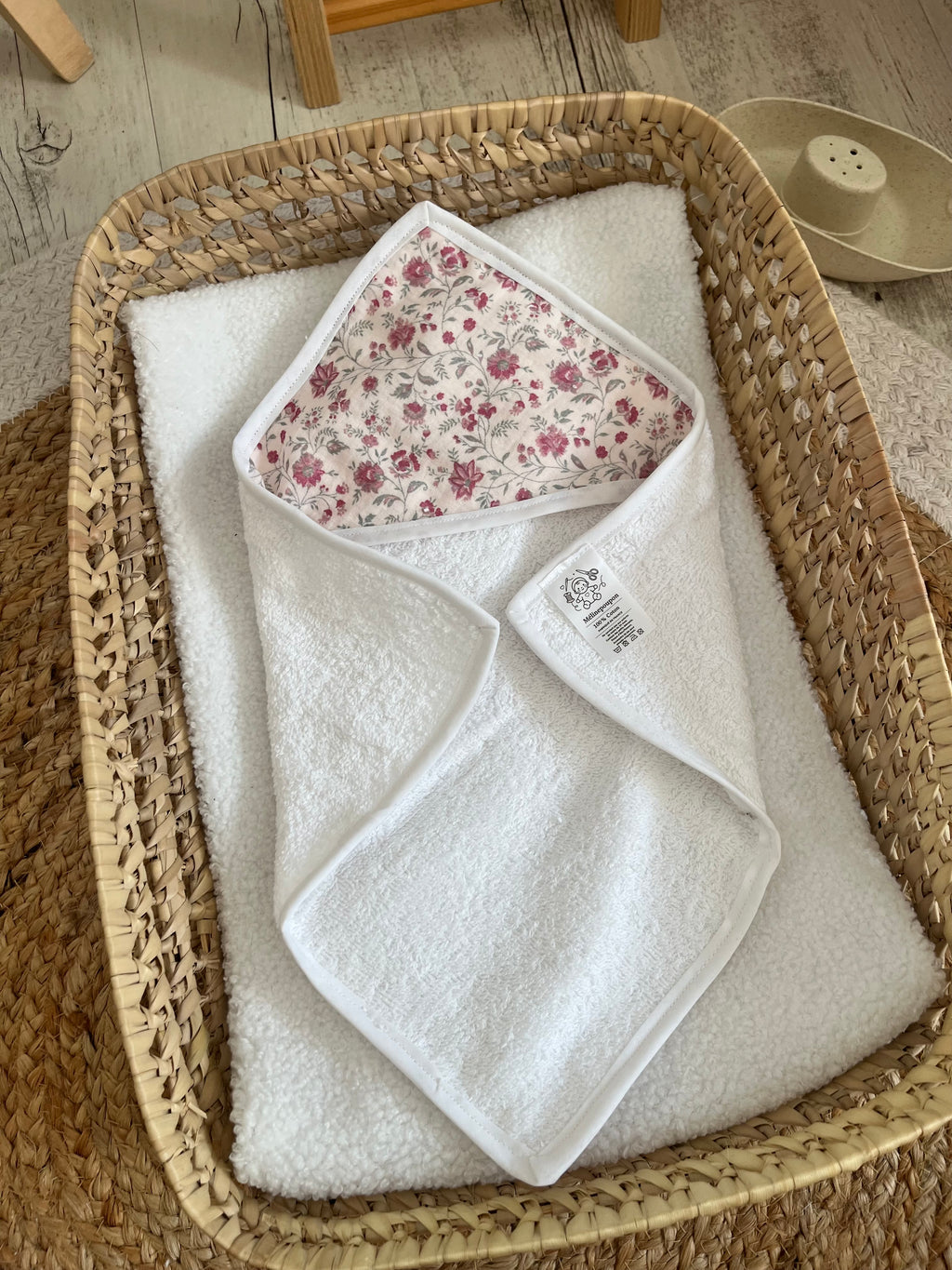 Sortie de bain fleuri