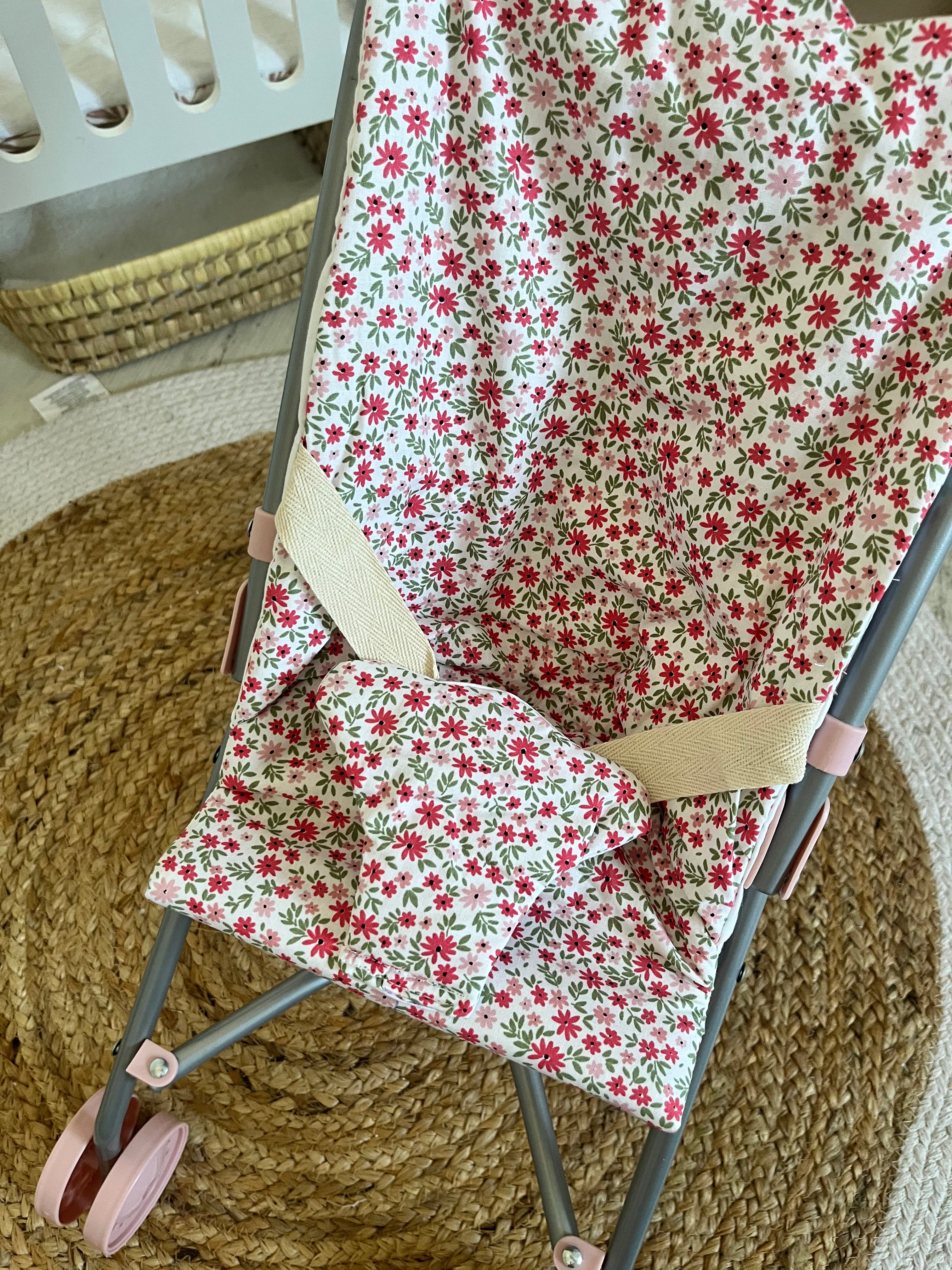 Housse poussette fleuri