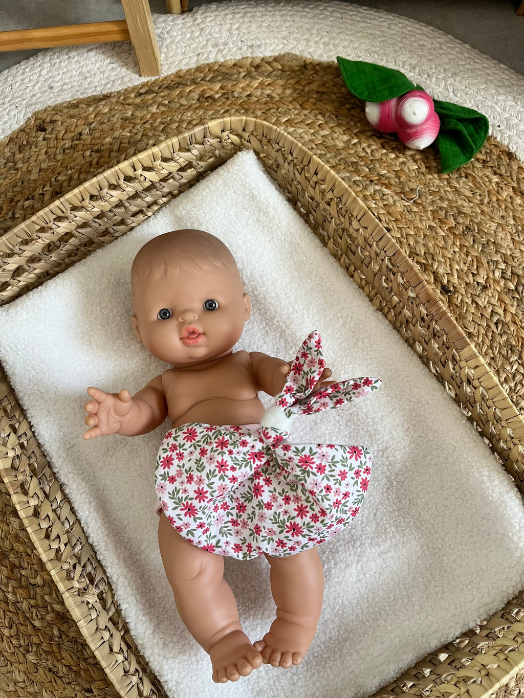 Doudou fleurs roses