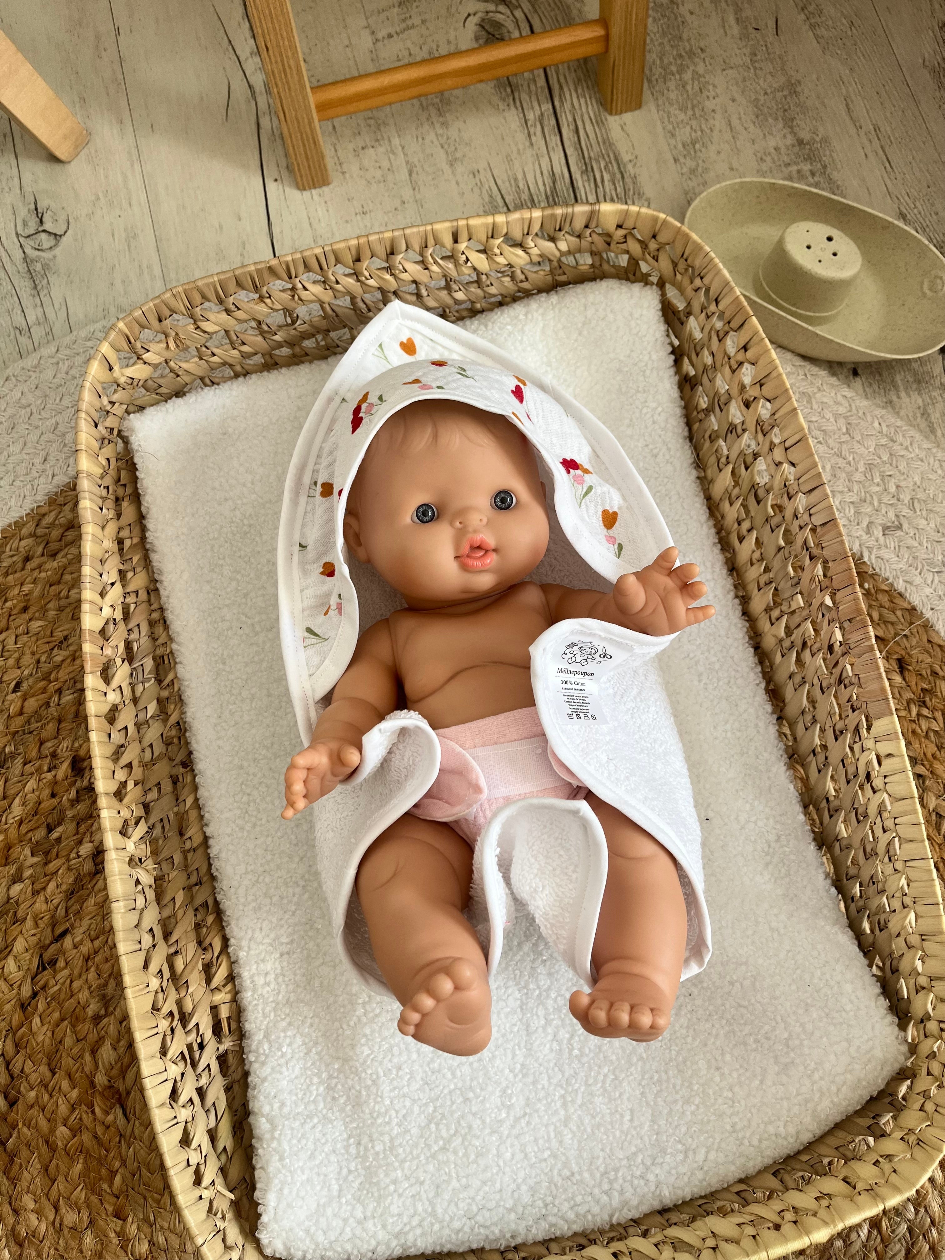 Sortie de bain fleuri
