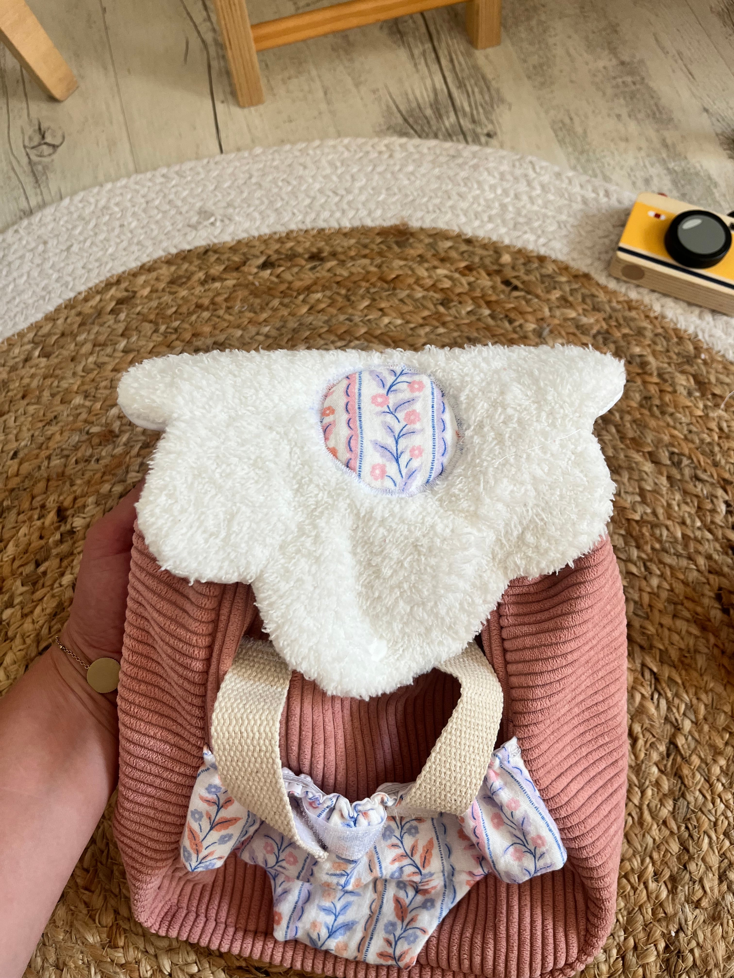 Sac à dos / porte poupée bleu