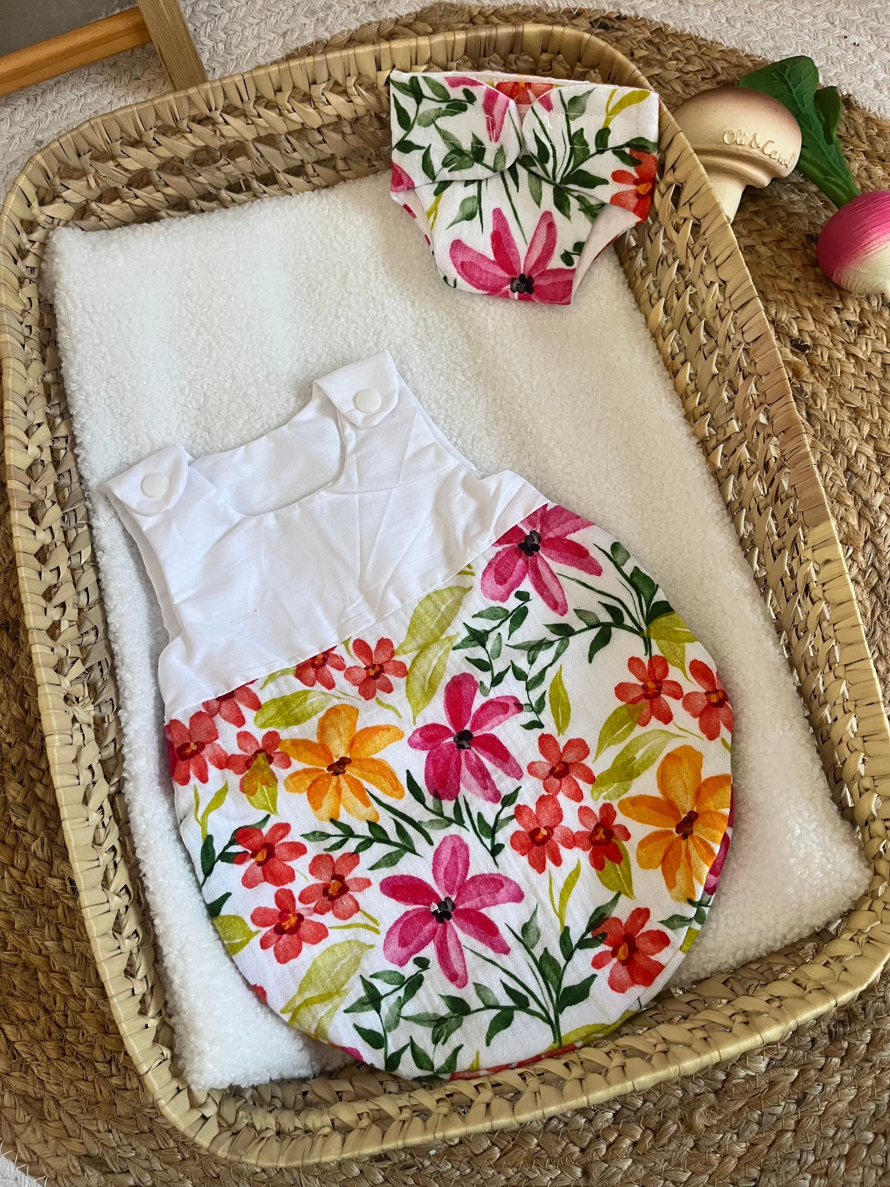 Gigoteuse + couche fleur