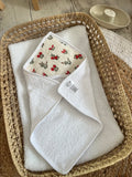 Sortie de bain beige rouge