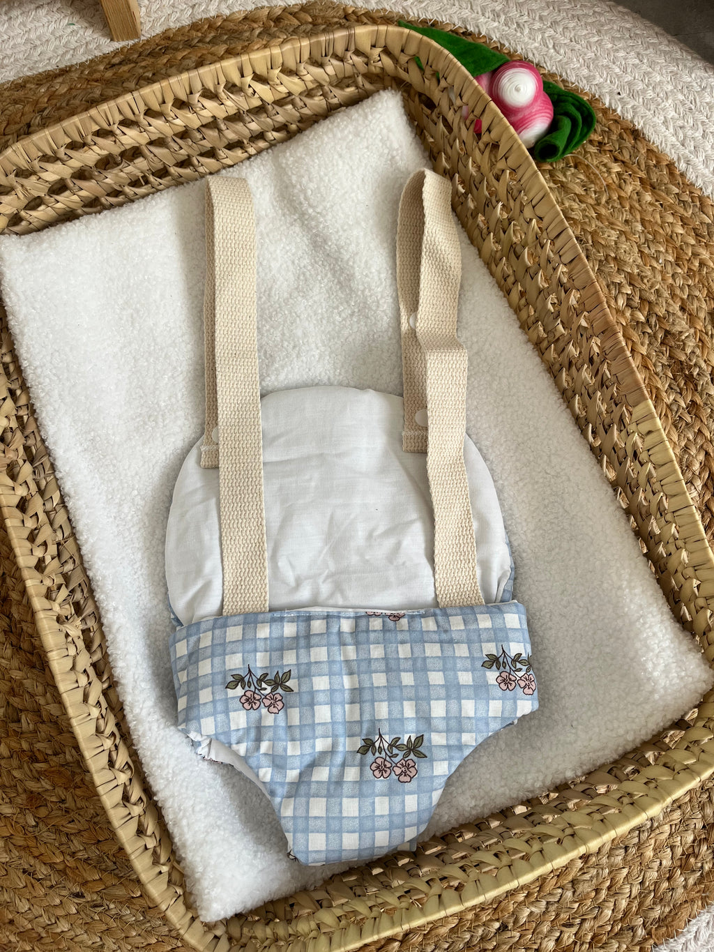 Porte bébé /poupée bleu