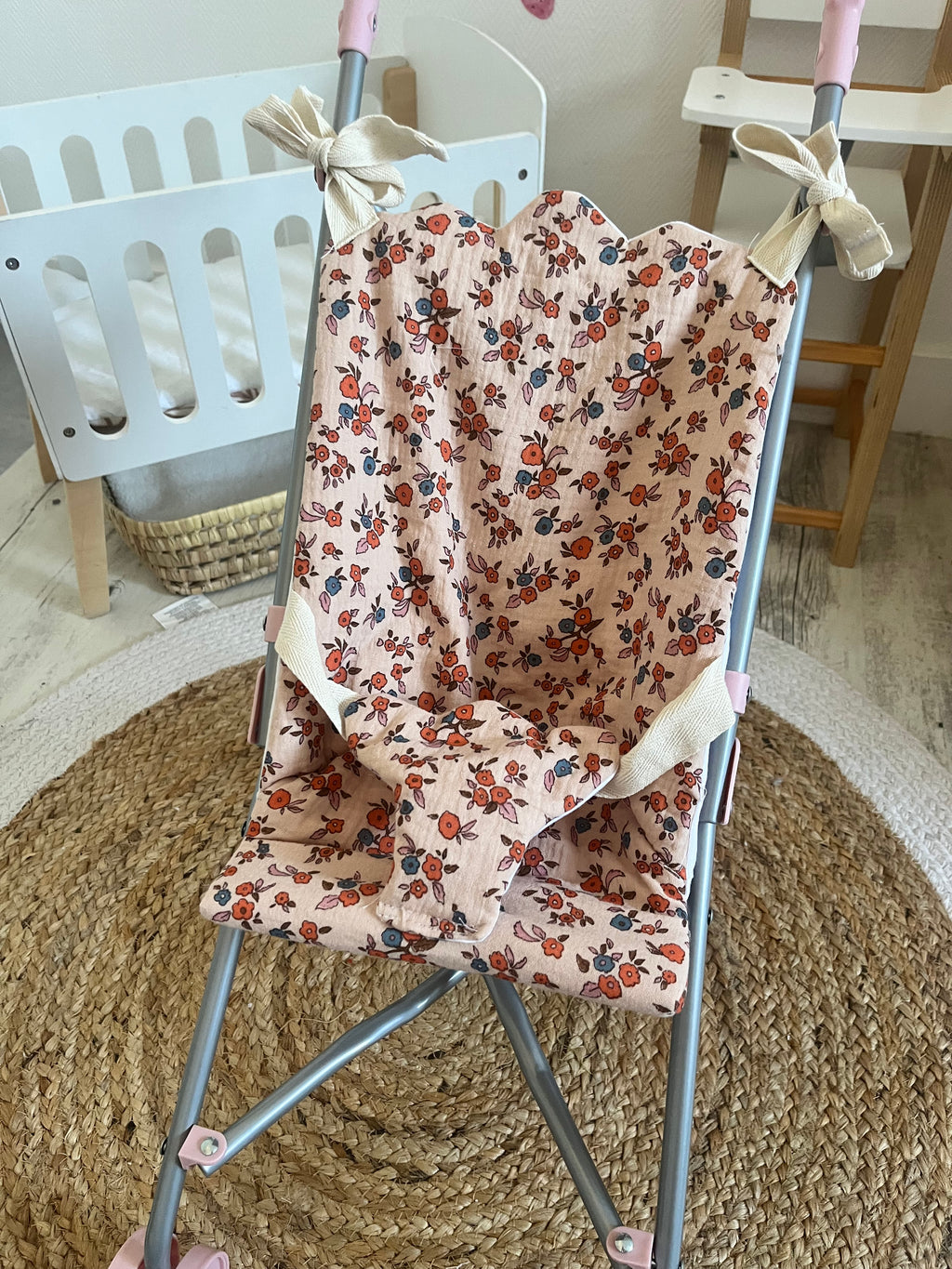 Housse poussette fleurs