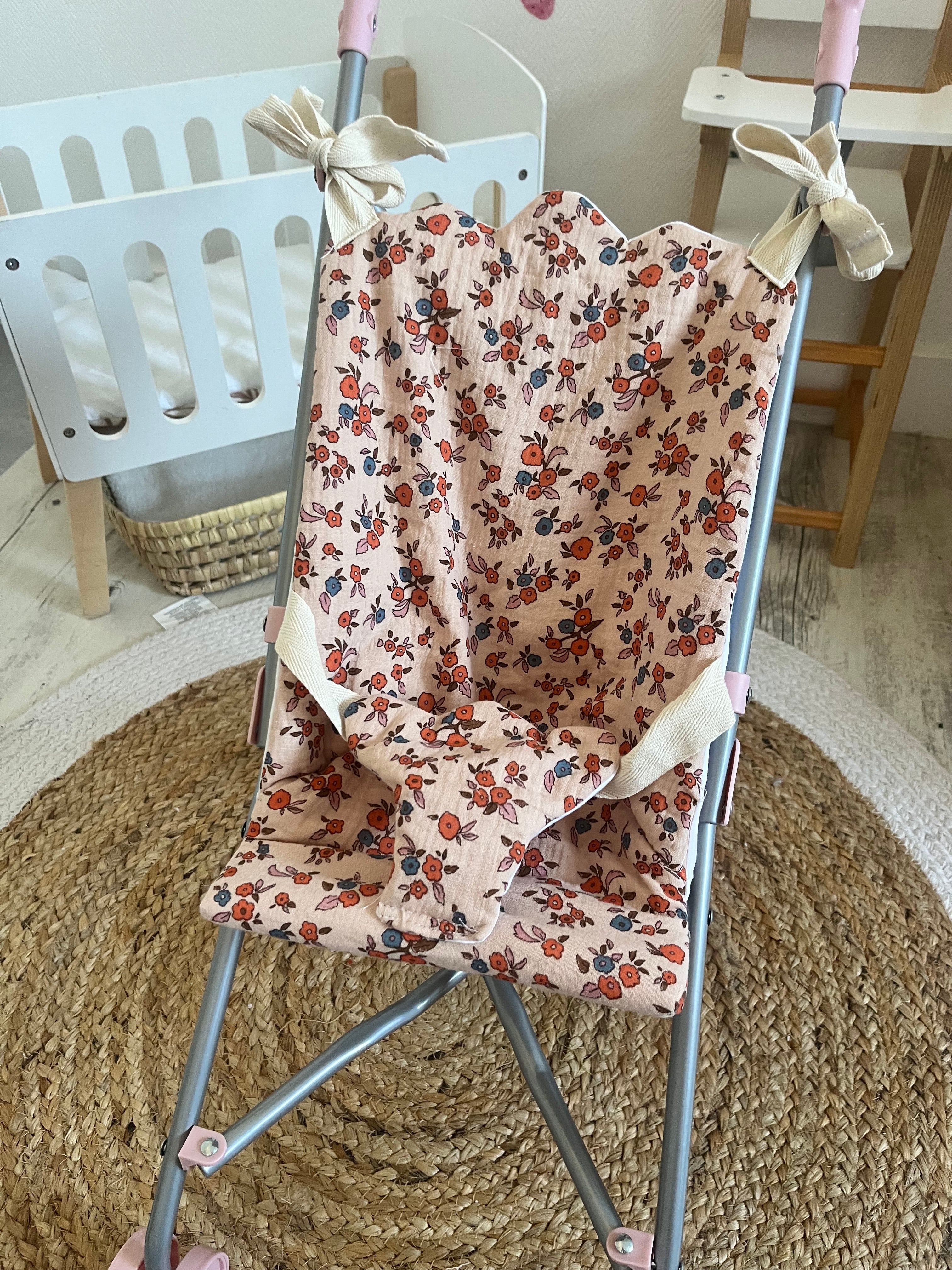 Housse poussette fleurs
