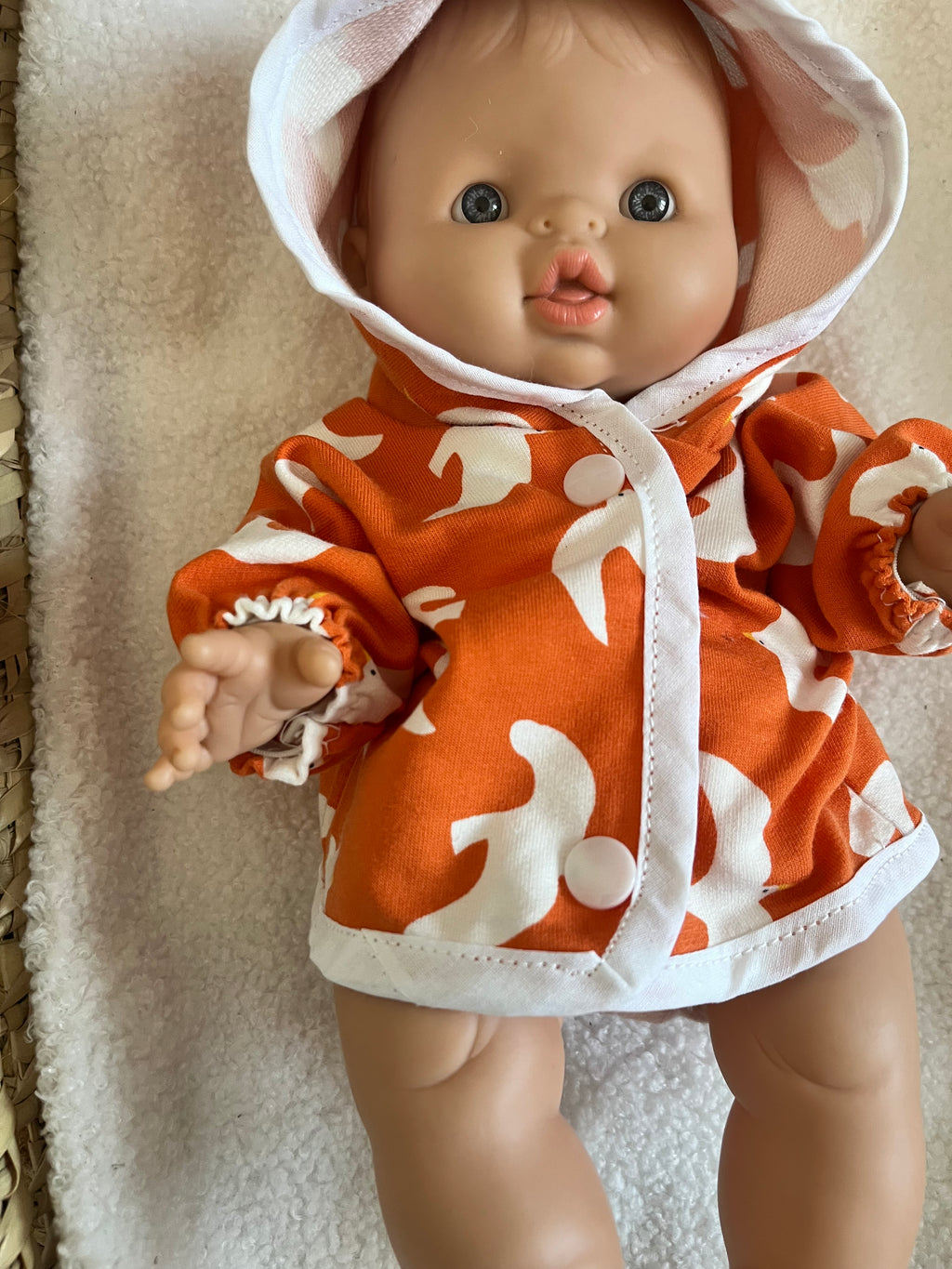 Manteau poupée orange