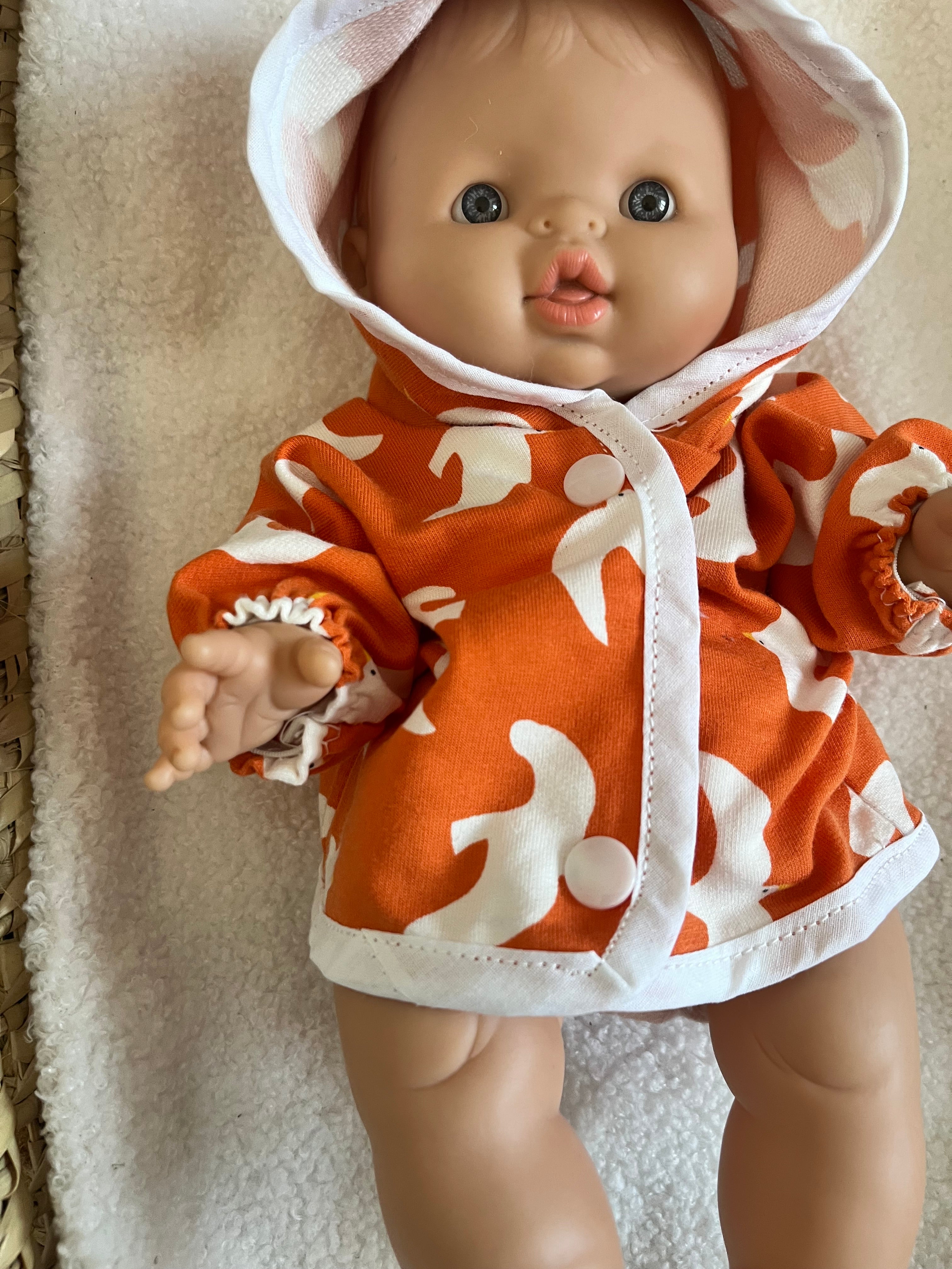 Manteau poupée orange