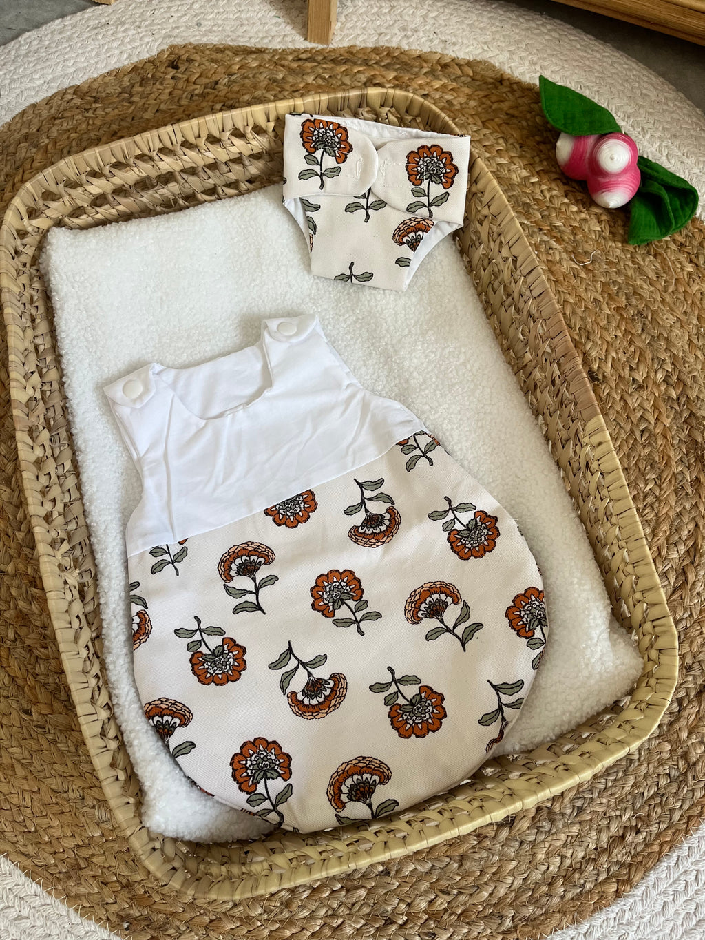 Gigoteuse + couche crème fleur