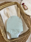 Porte bébé /poupée Vichy vert