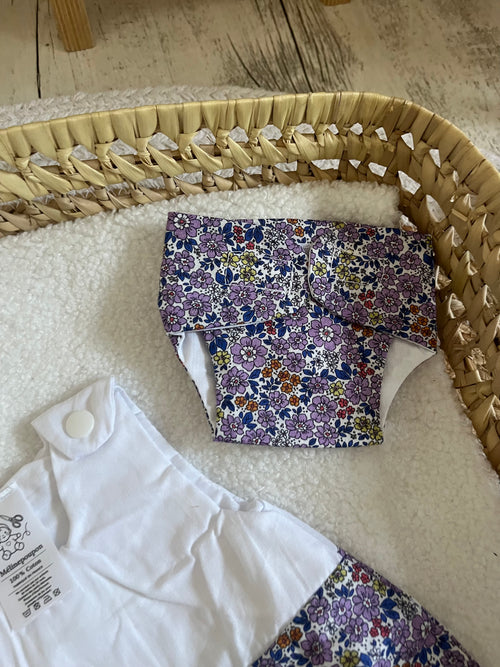 Gigoteuse + couche fleur violette
