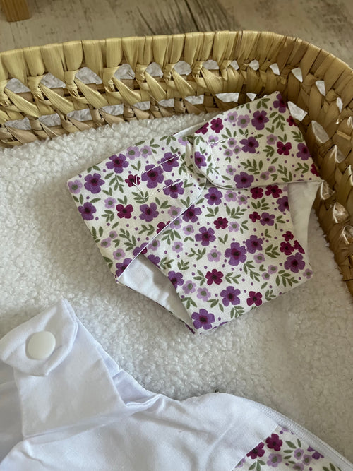 Gigoteuse + couche fleur violette