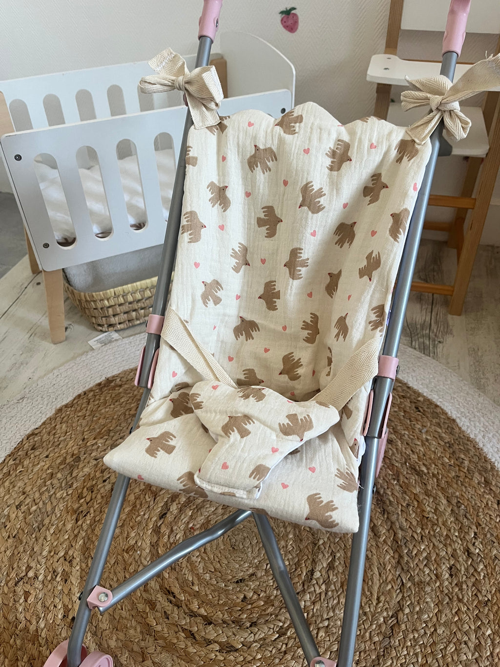 Housse poussette oiseaux