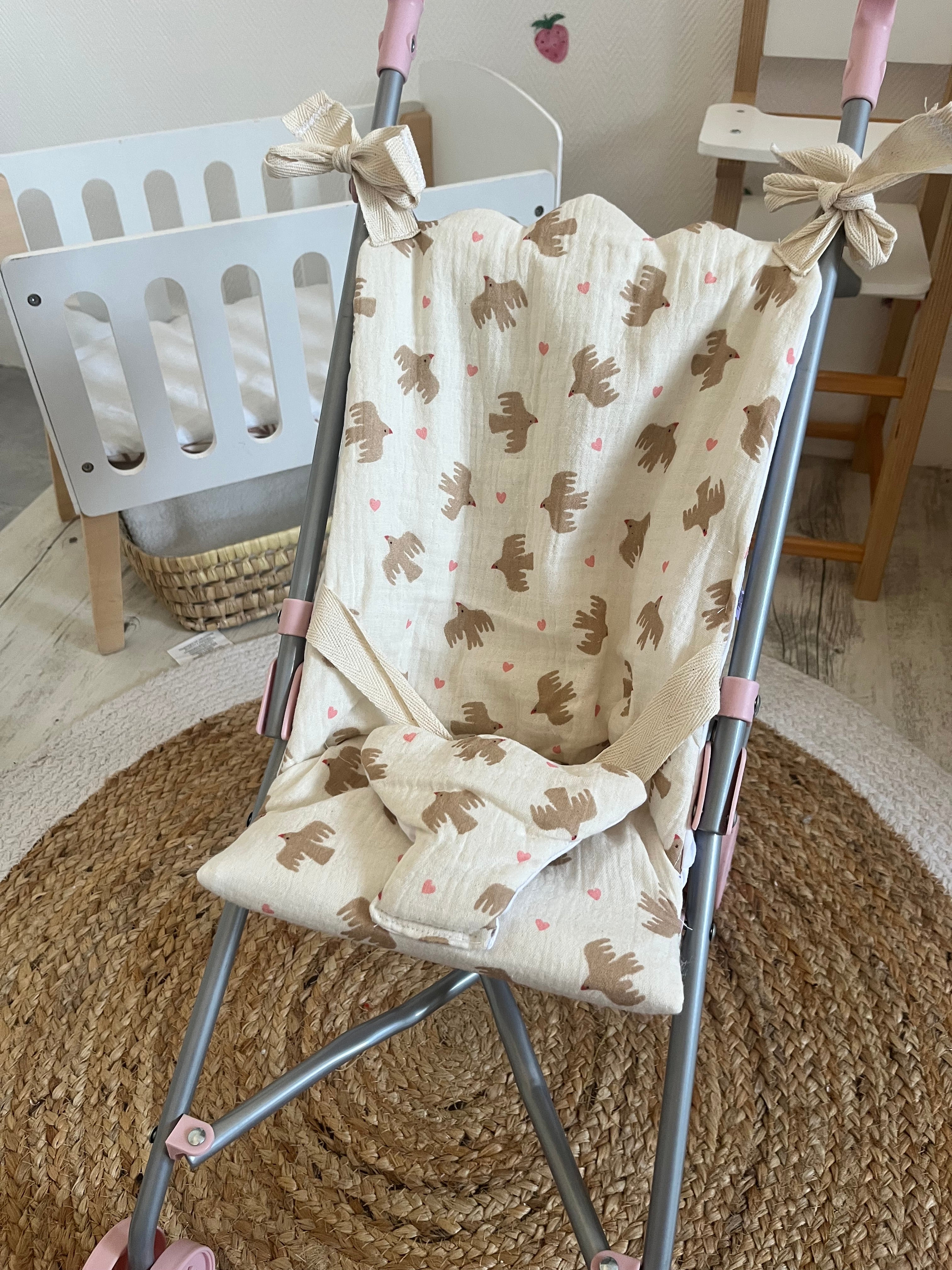 Housse poussette oiseaux