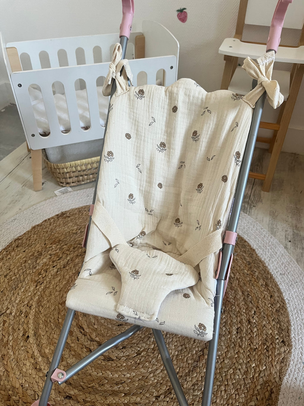 Housse poussette beige